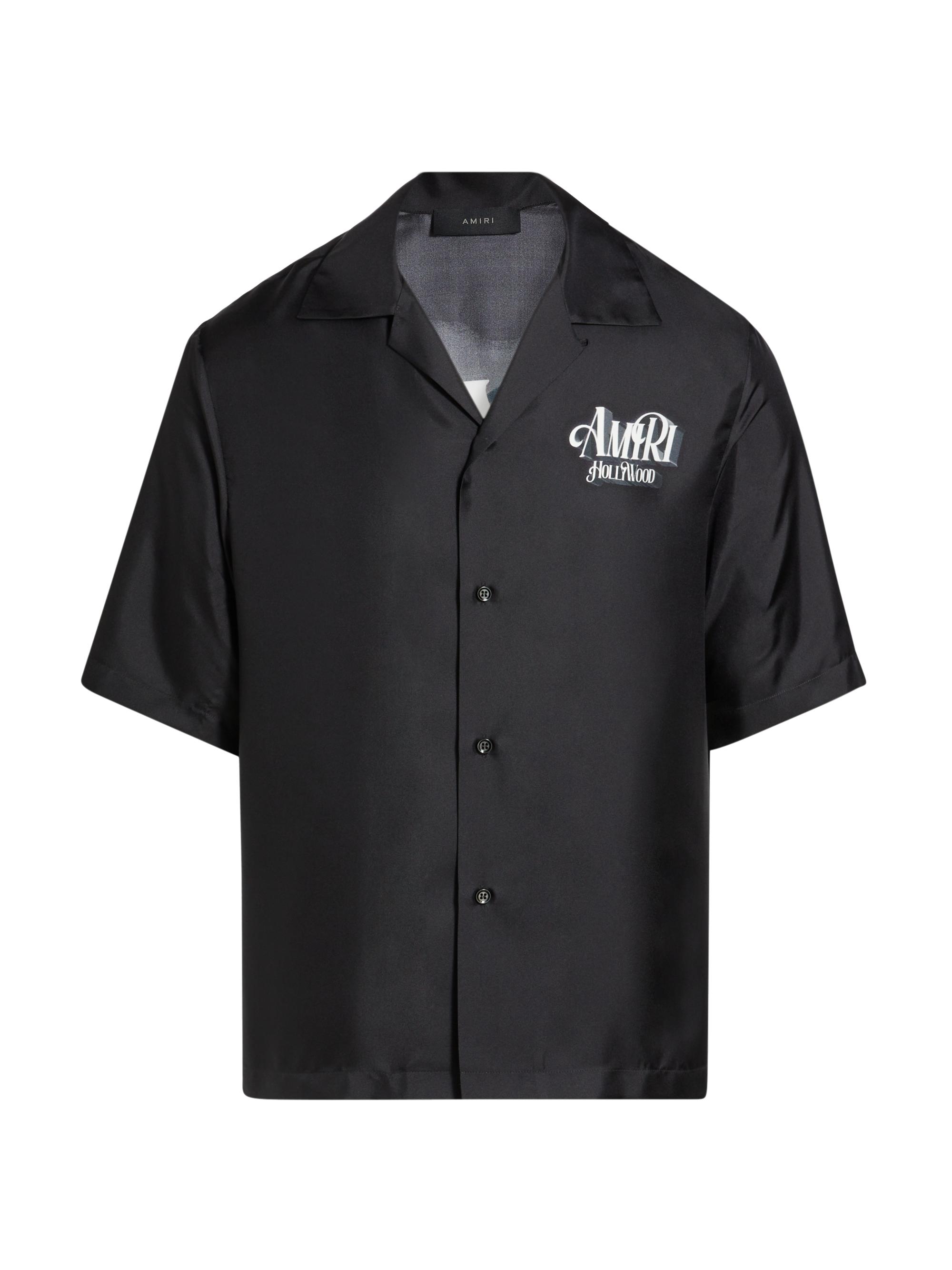 Amiri Men's  Credits Silk Bowling Shirt - Black