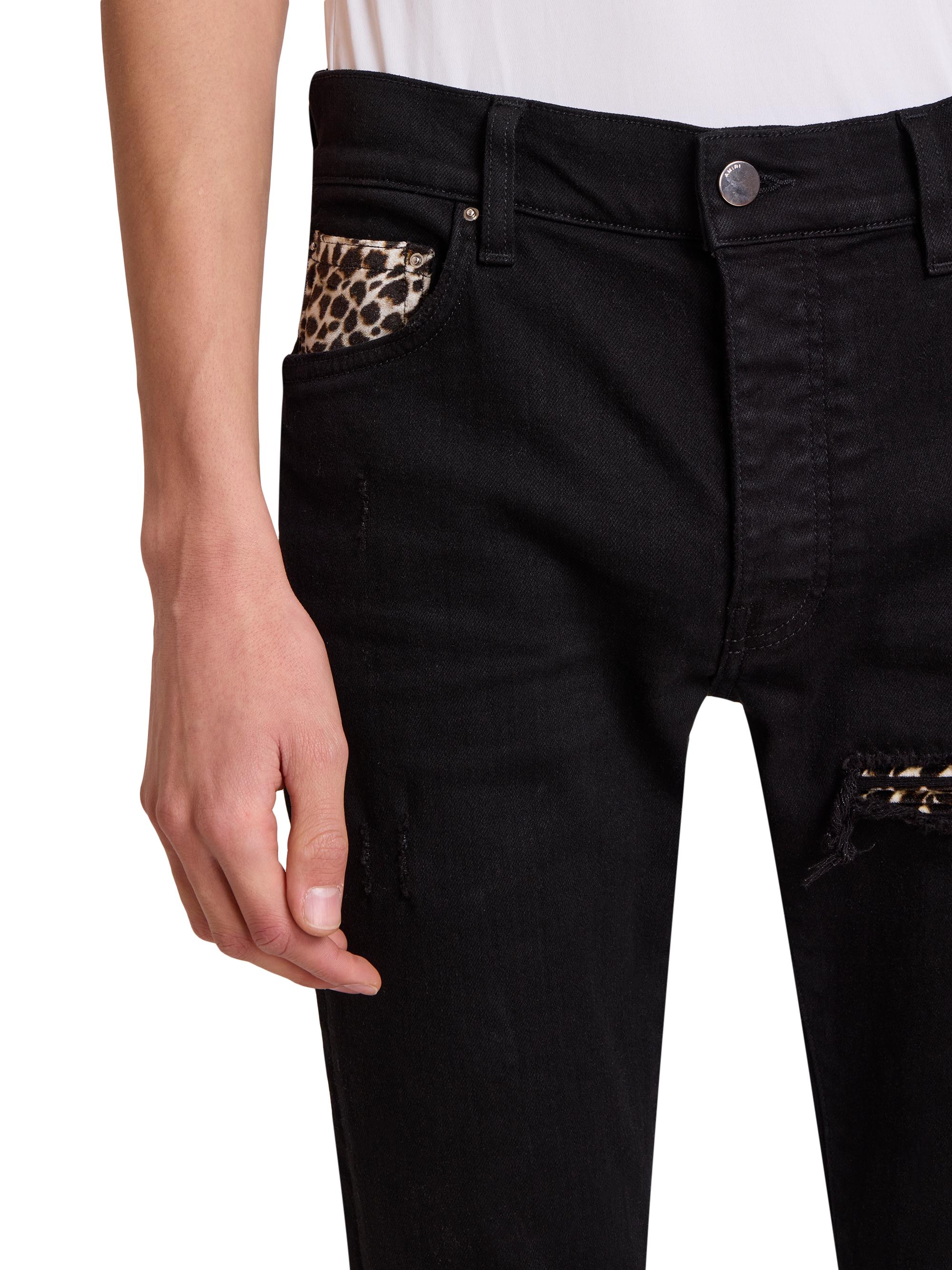 AMIRI アミリ　LEOPARD THRASHER JEAN BLACK 29 AMIRI Black Leopard Thrasher Jeans Amiri