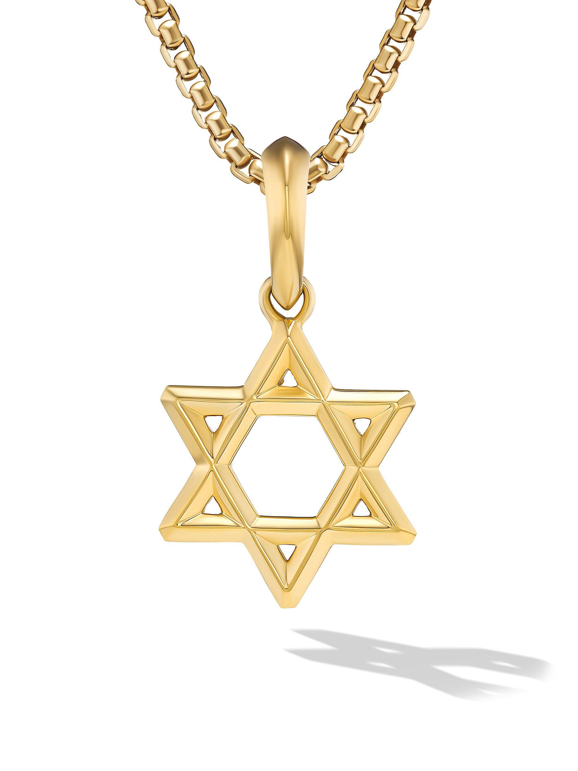 David Yurman Men's Star of David Pendant in 18K Yellow Gold, 19MM - Gold