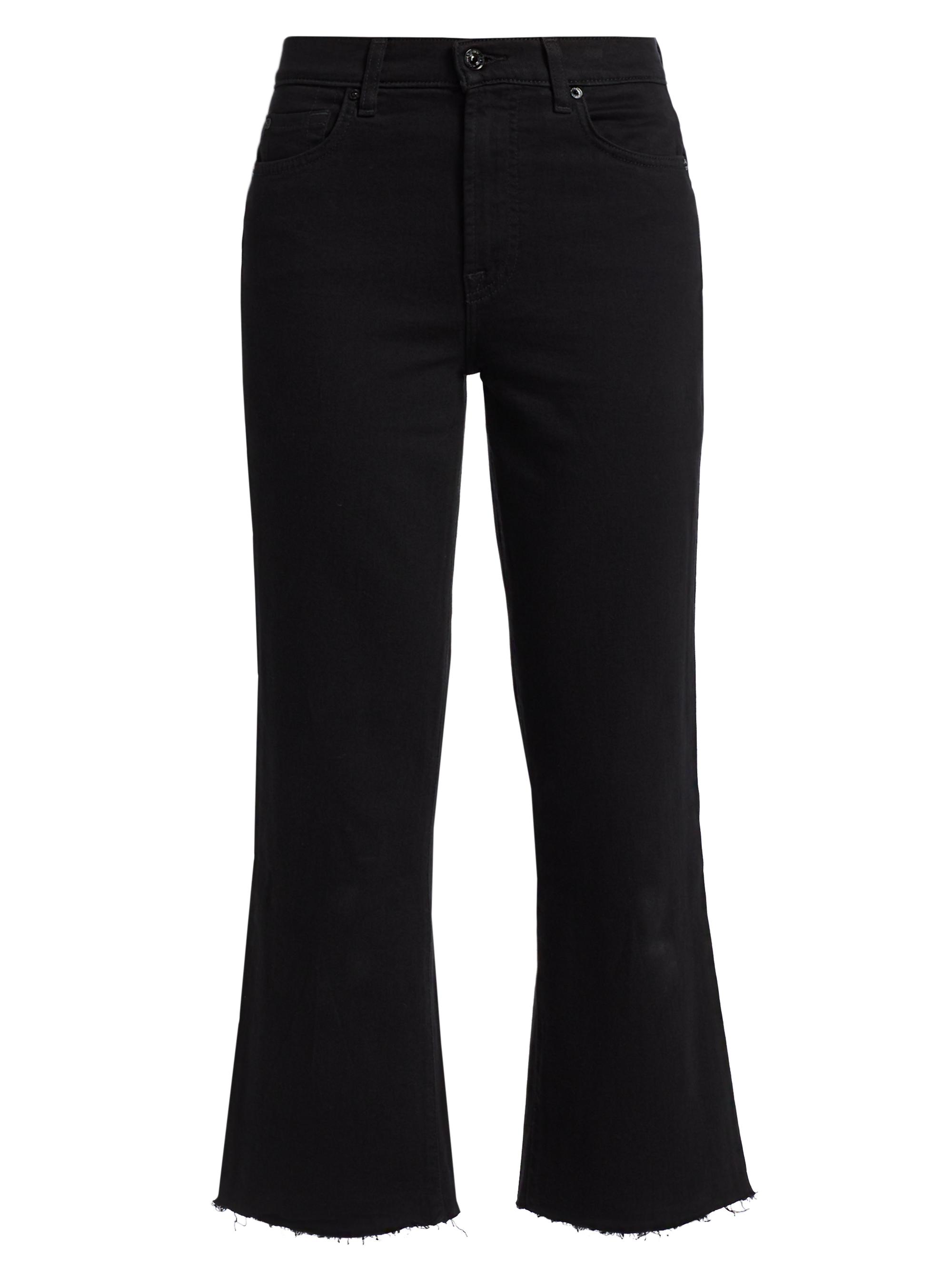 7 For All Mankind Women's Alexa Cropped Straight Jeans - Black