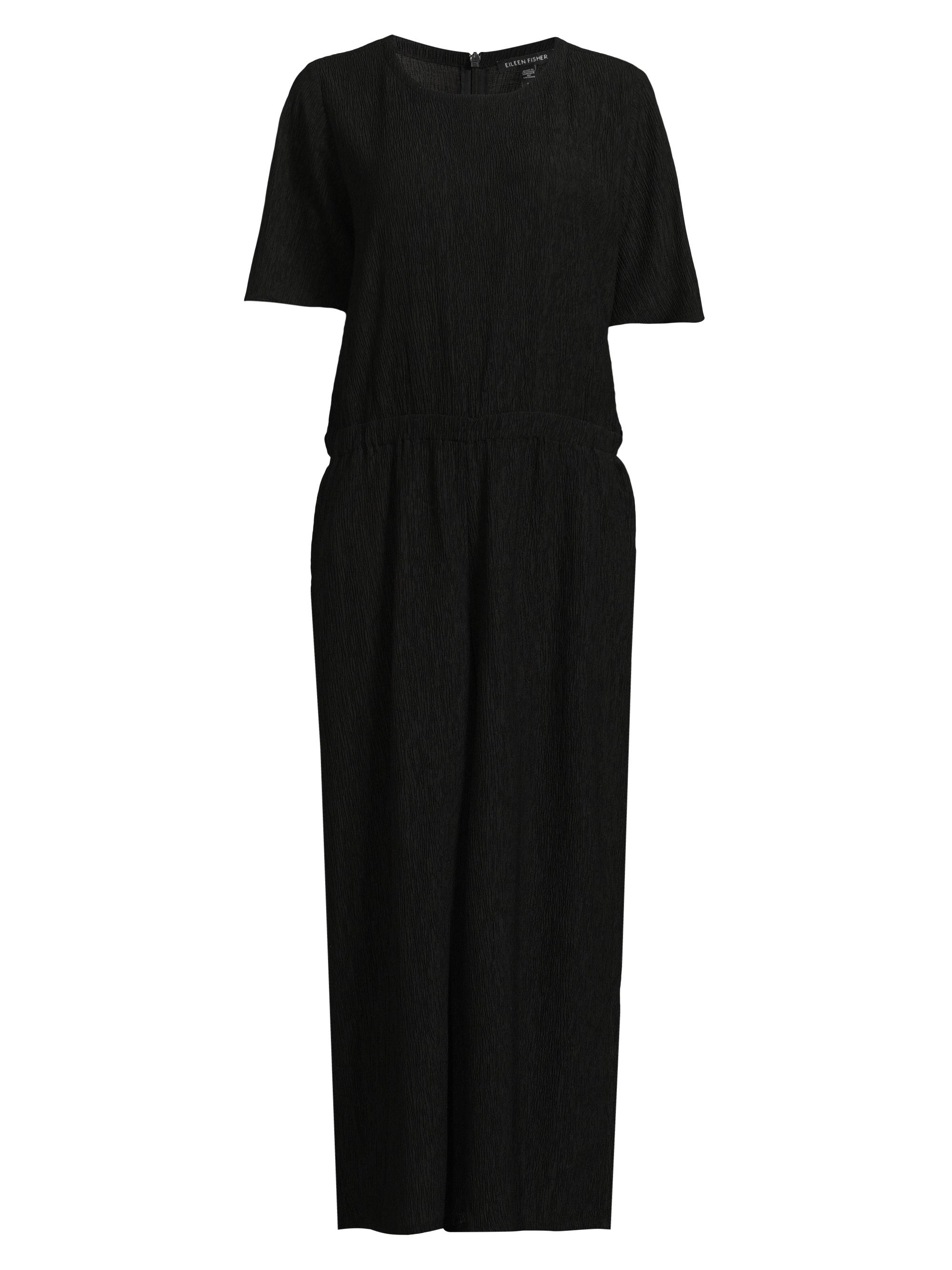 Eileen Fisher Women's Ankle-Crop Wide-Leg Jumpsuit - Black