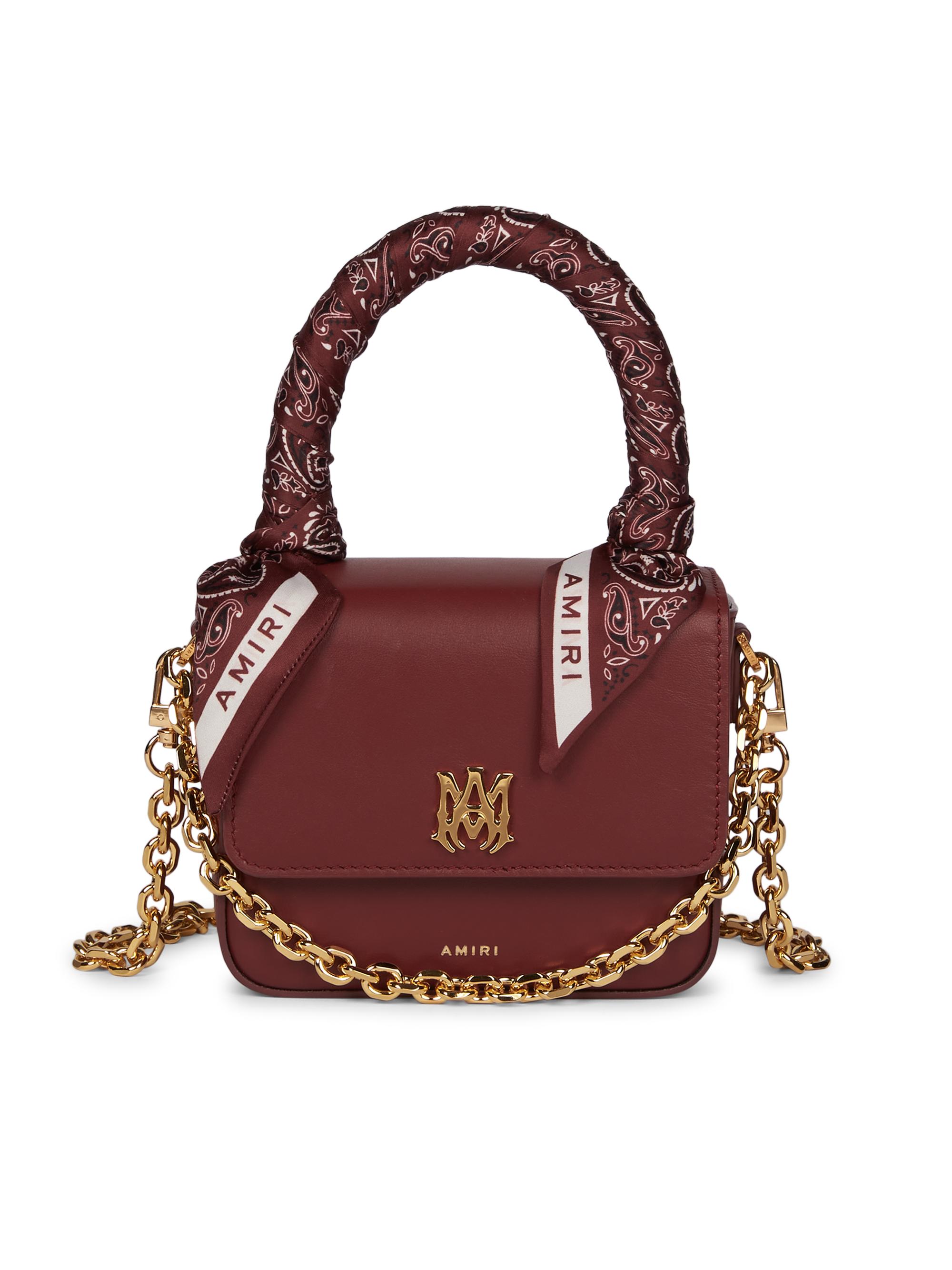 Amiri Women's Micro MA Leather Crossbody Bag - Burgundy