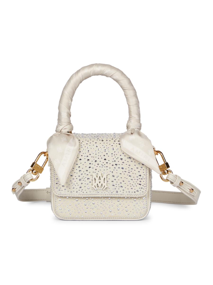 【AMIRI】Micro MA クリスタル装飾レザートップハンドルバッグ Amiri Micro MA Crystal-Embellished Leather Top Handle Bag