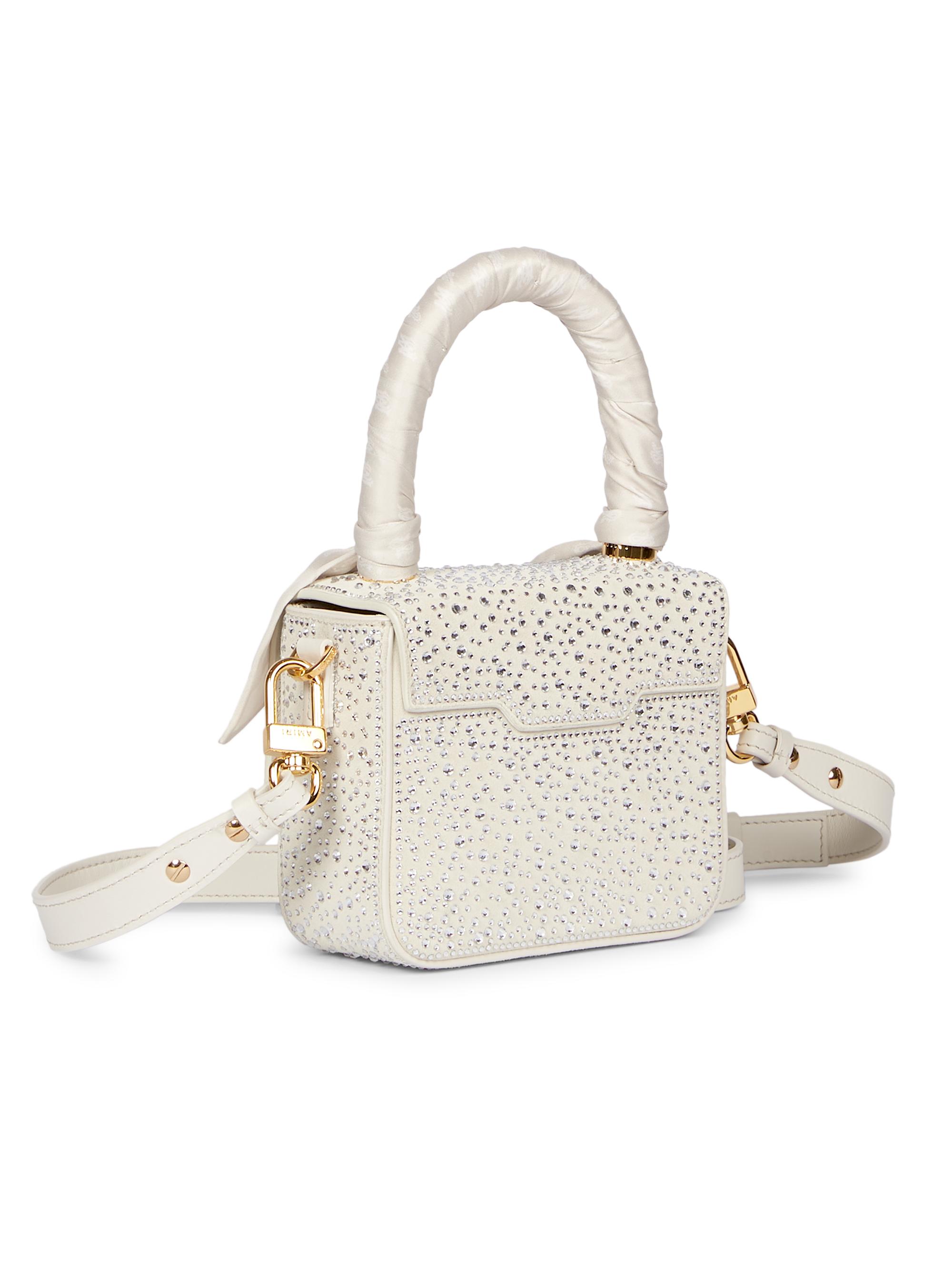 【AMIRI】Micro MA クリスタル装飾レザートップハンドルバッグ Amiri Micro MA Crystal-Embellished Leather Top Handle Bag