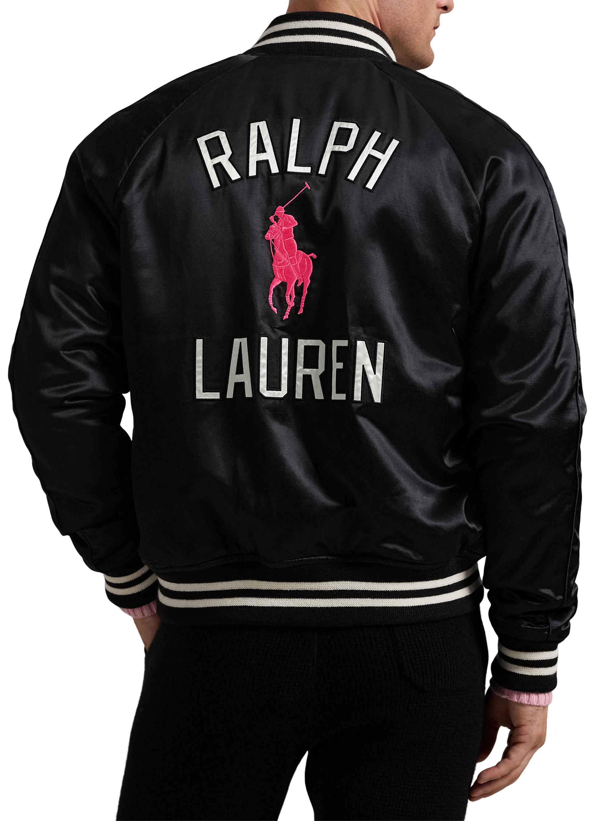 Polo Ralph Lauren Unisex Pink Pony Takihyo Satin Baseball Jacket