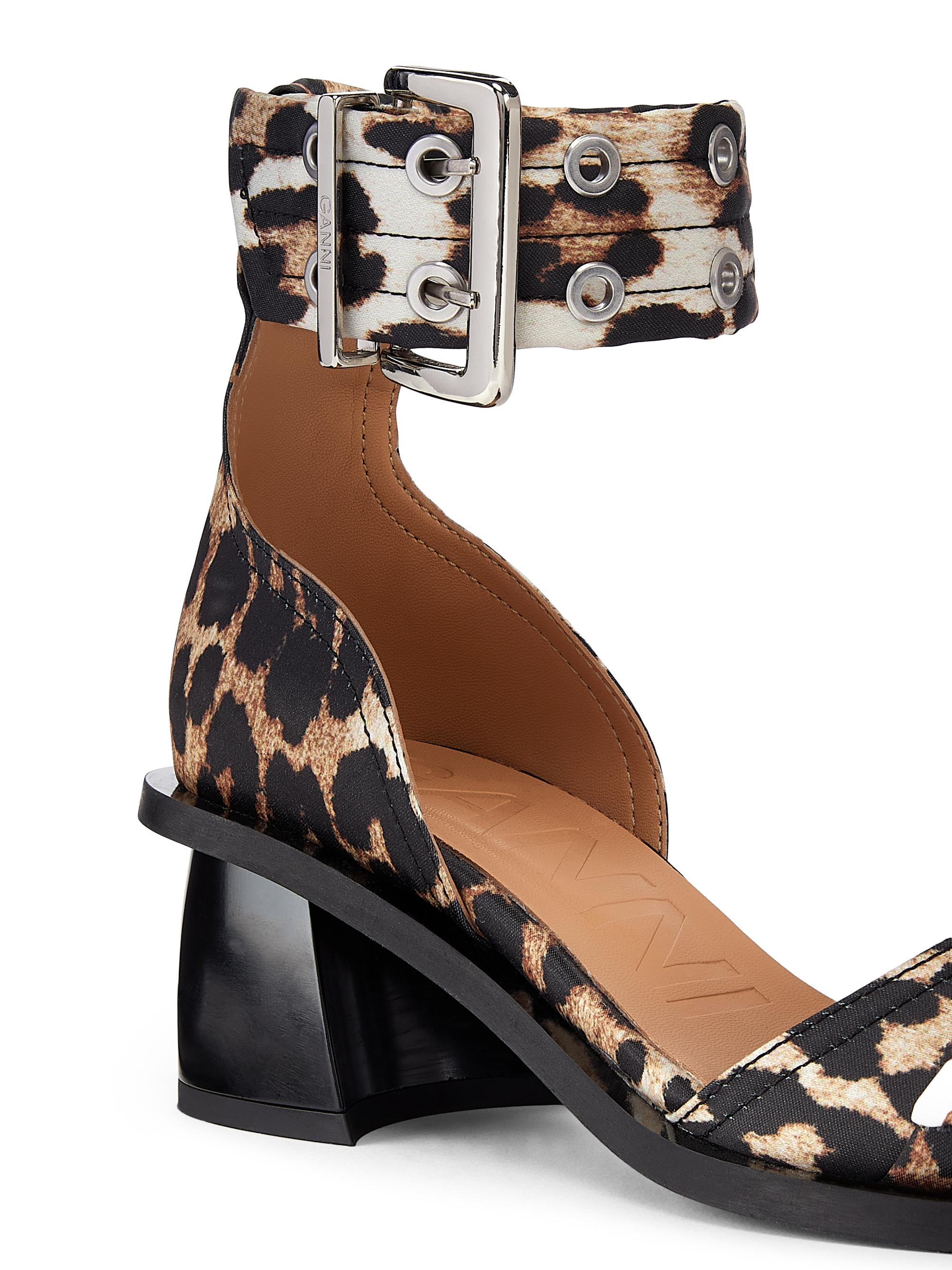 Ganni Leopard Print Satin Buckle Pumps | Saks Fifth Avenue