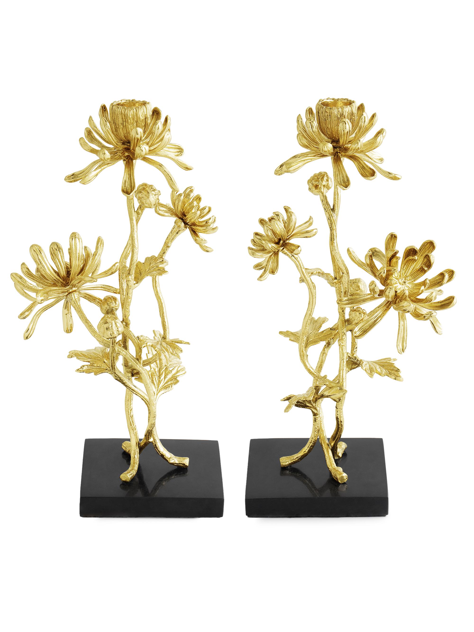 Michael Aram Dahlia 2-Piece Tall Candleholder Set