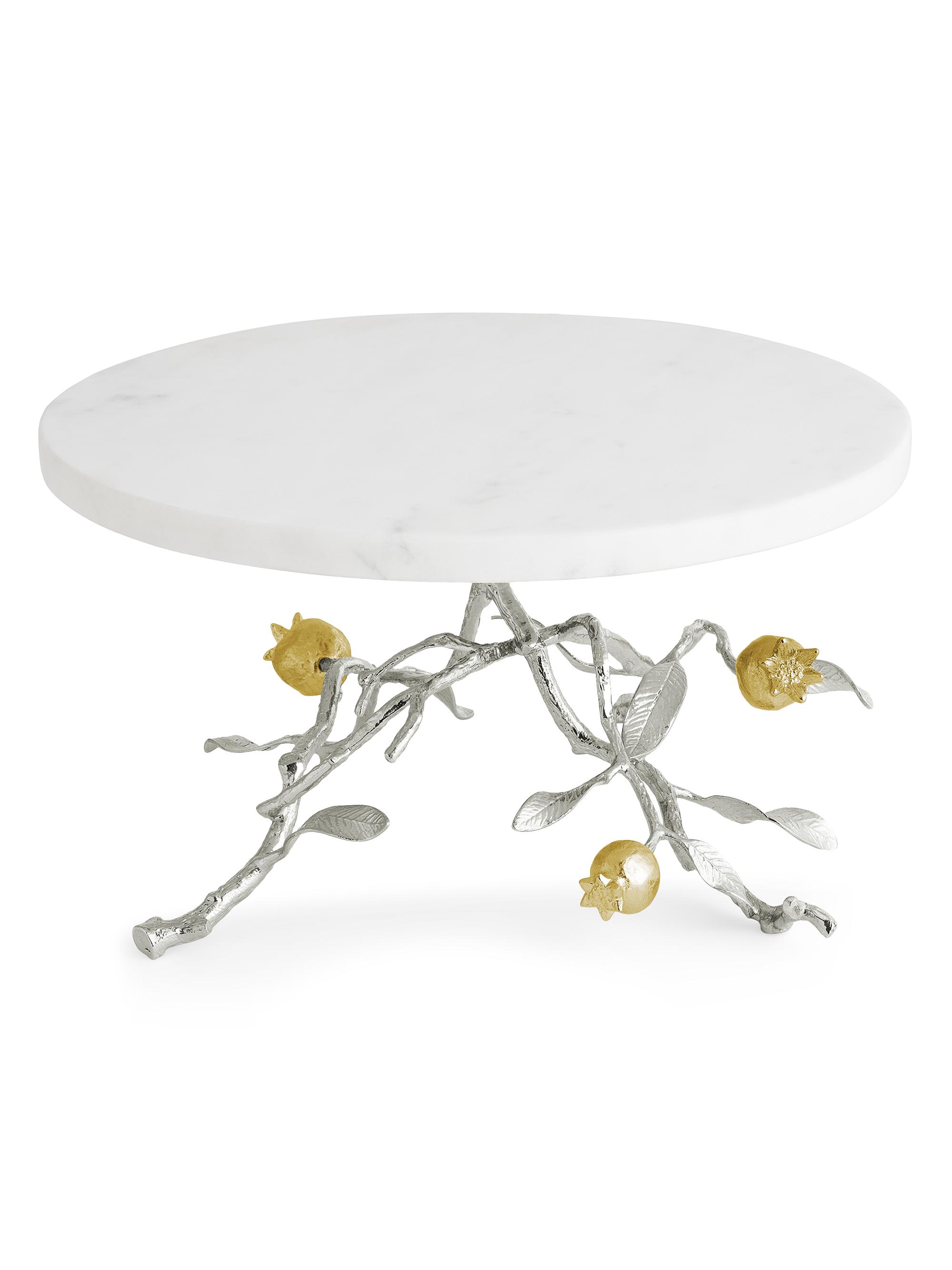Michael Aram Pomegranate Silver & Gold Cake Stand
