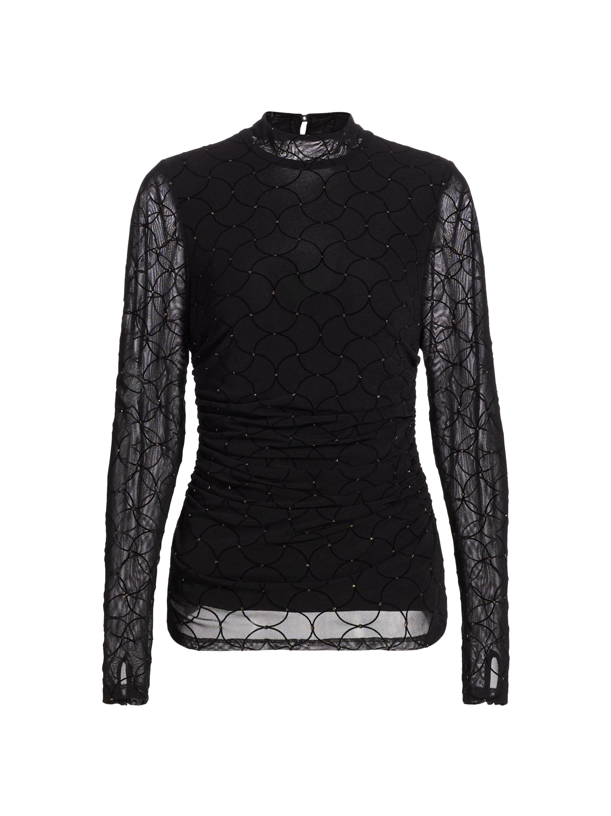 Veronica Beard Mylie Metallic Mock Turtleneck Top | Saks Fifth Avenue