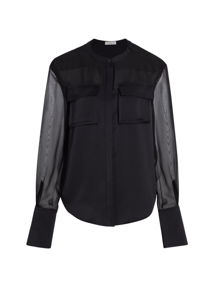 Ramy Brook Women's Tiah Satin Shirt In Black