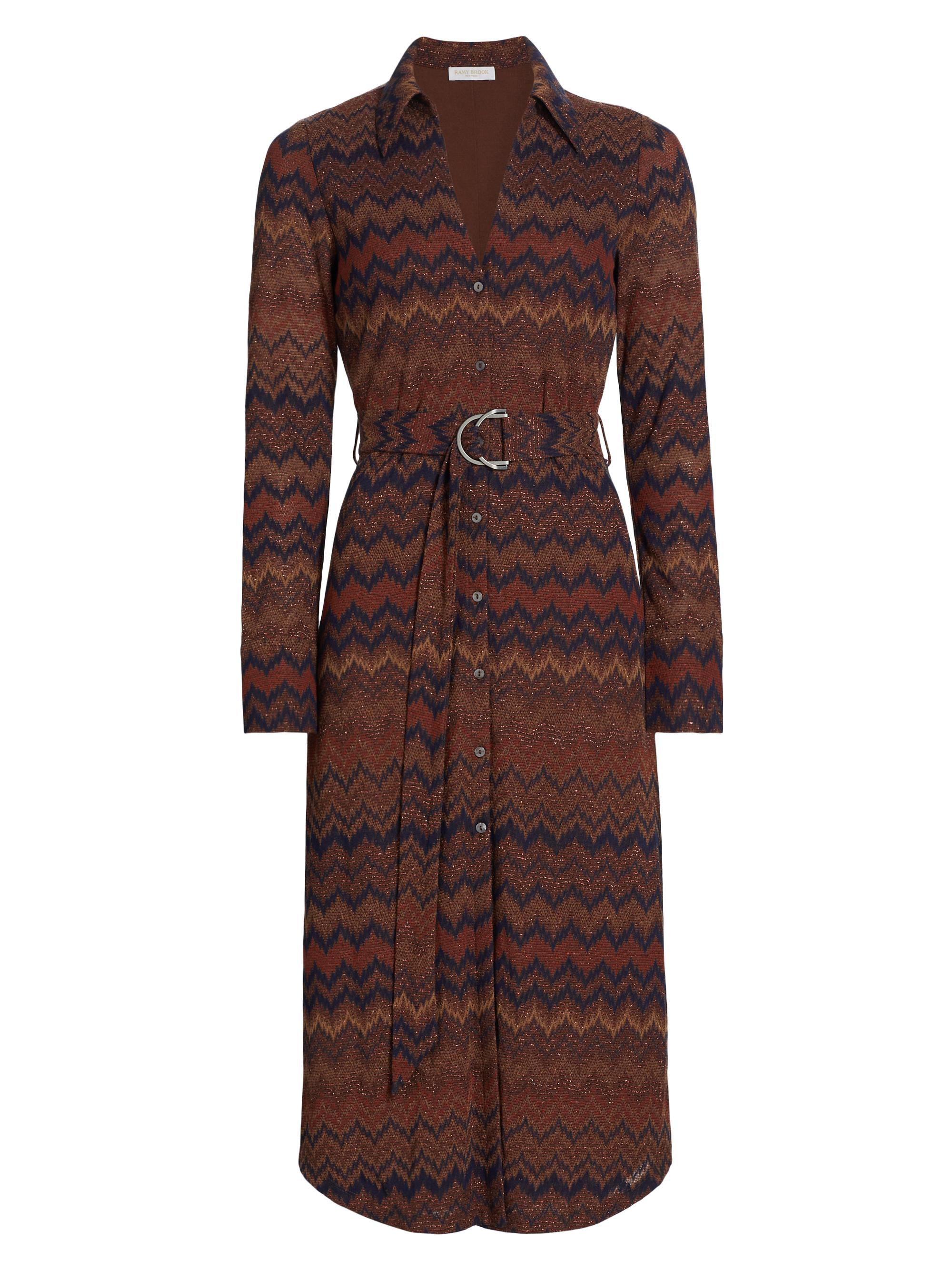Ramy Brook Lydia Chevron Midi-Dress | Saks Fifth Avenue