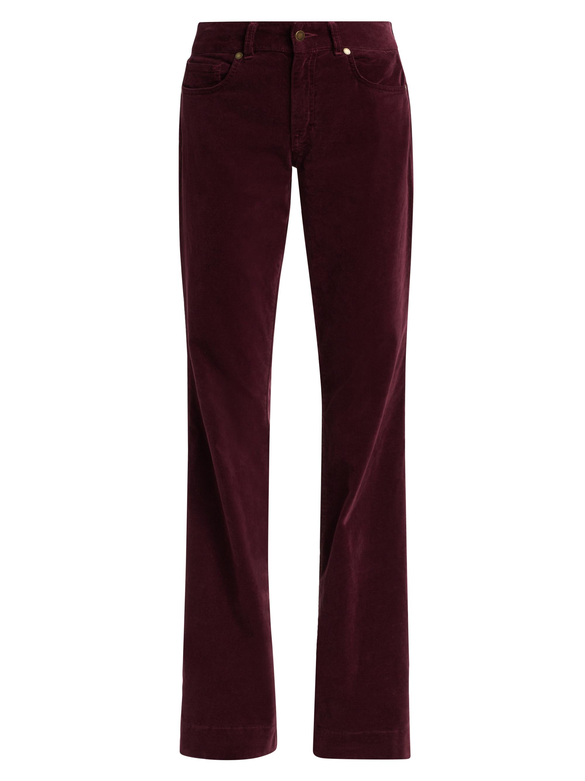 Ramy Brook Women's Kyle Velvet Slim-Cut Jeans - Pinot Noir Velveteen Denim