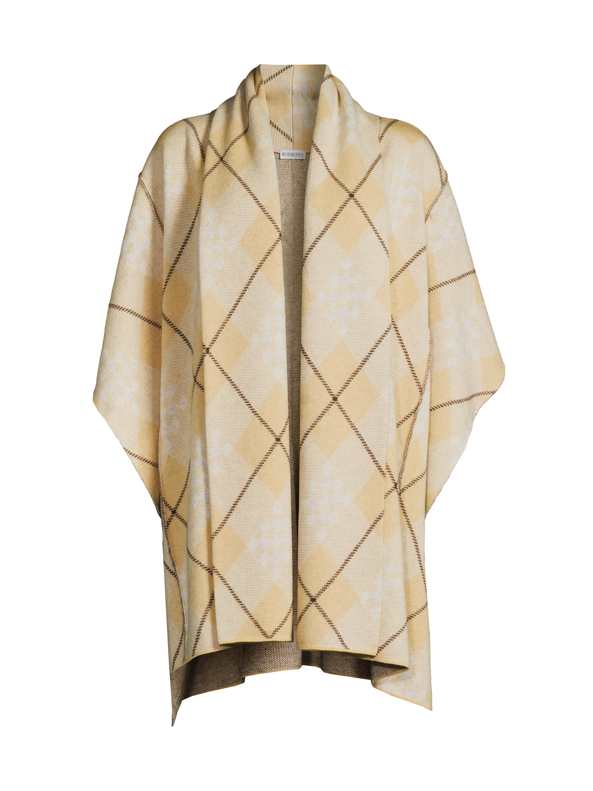 Burberry Women's Check Wool-Blend Cape - Buff