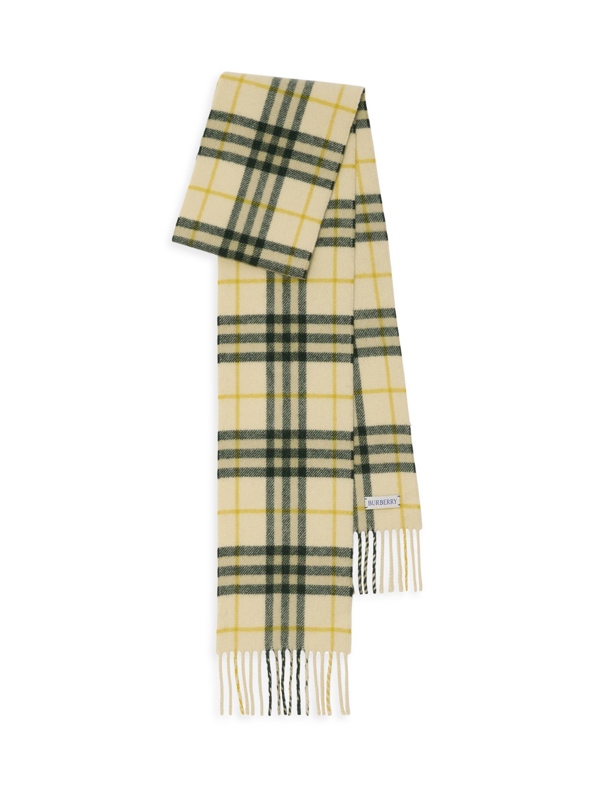 Burberry Women's Check Cashmere Scarf - Candle