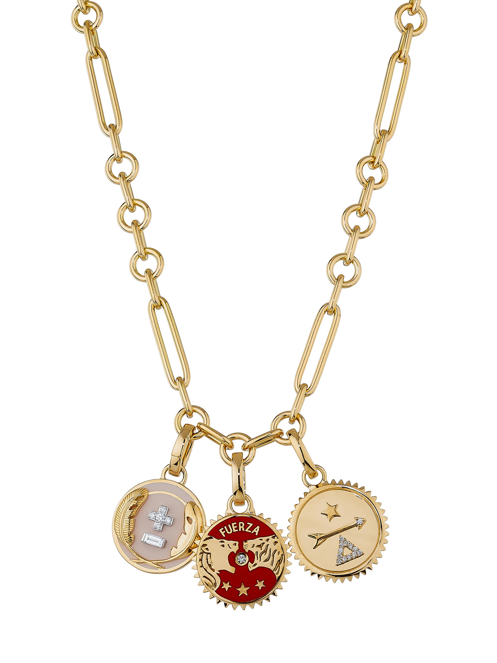 Foundrae Women's Dream, Strength & Vivacity 18K Yellow Gold, Enamel & 0.12 TCW Diamond Necklace - Yellow Gold