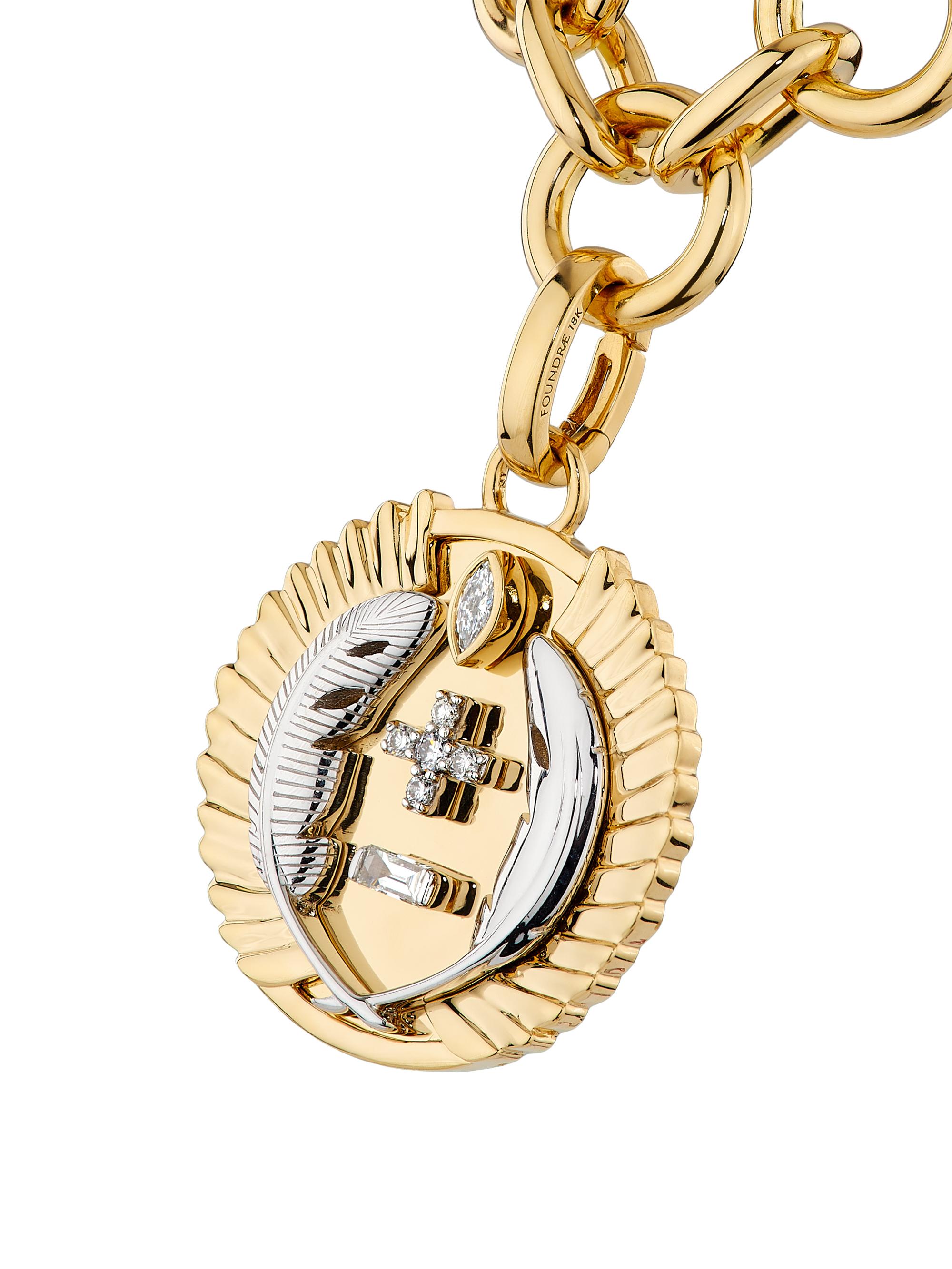 Foundrae Women's Vivacity 18K Yellow & White Gold & 0.15 TCW Diamond Midsize Mixed Link Necklace - Yellow Gold