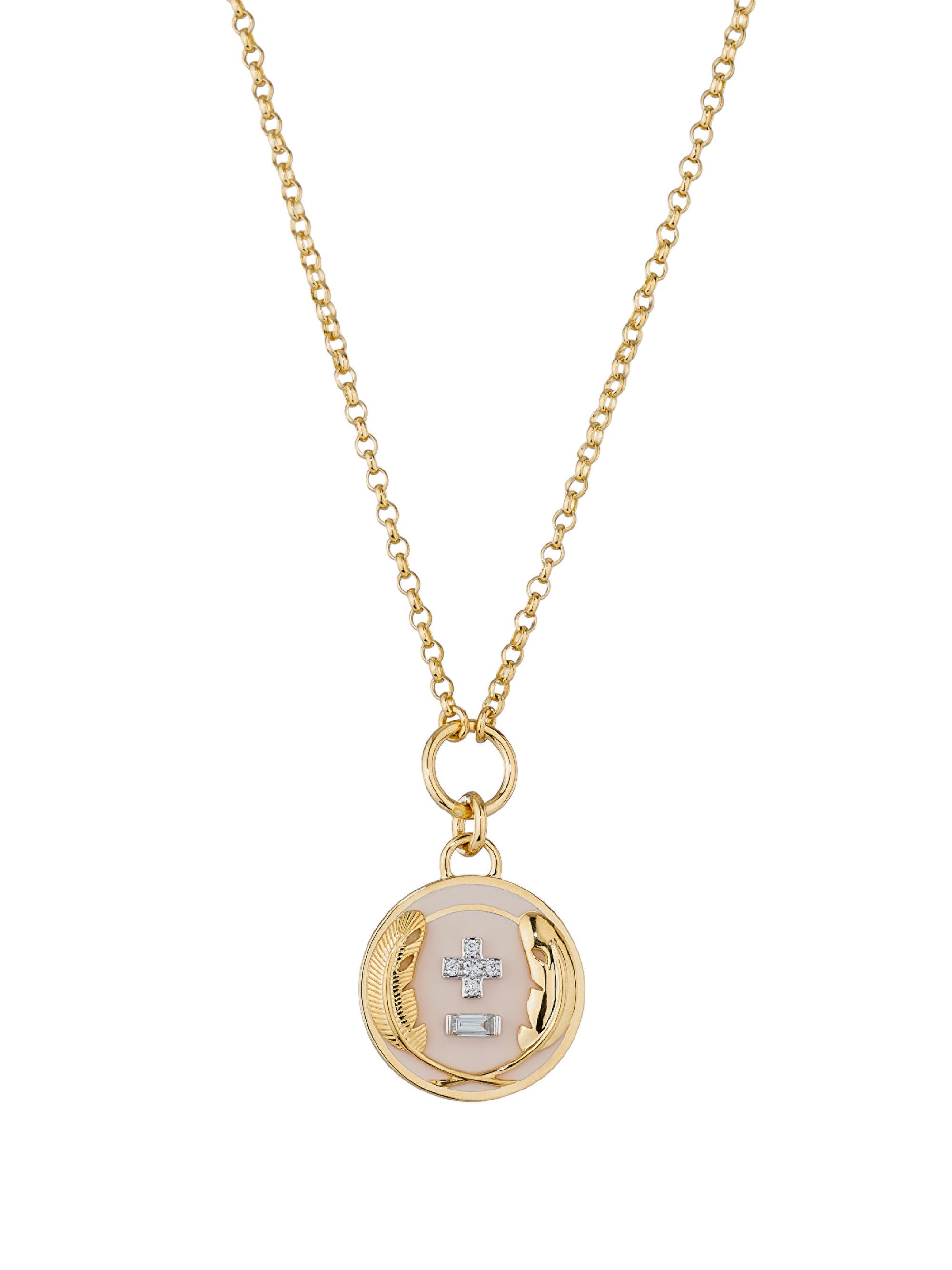 Foundrae Women's Vivacity Two-Tone 18K Gold, Enamel & 0.15 TCW Diamond Pendant Necklace - Yellow Gold