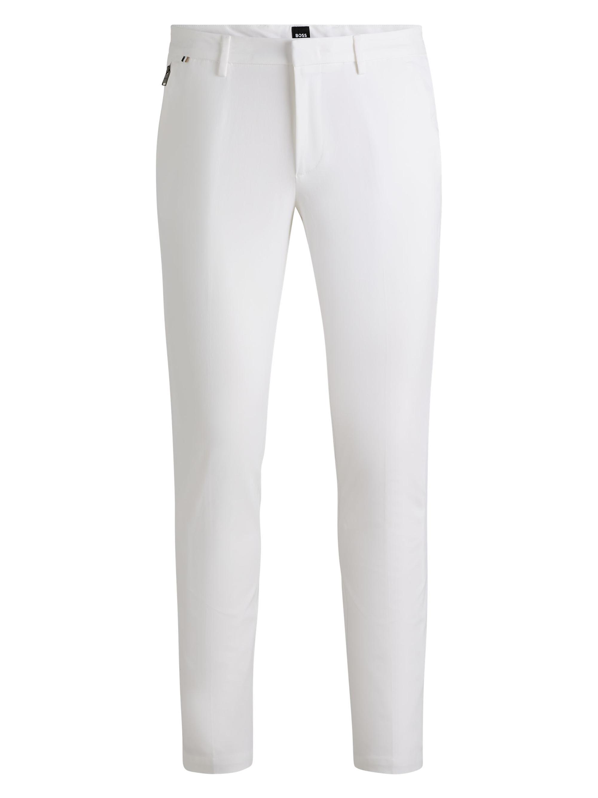 BOSS Men's Slim-Fit Trousers in Stretch Cotton - White