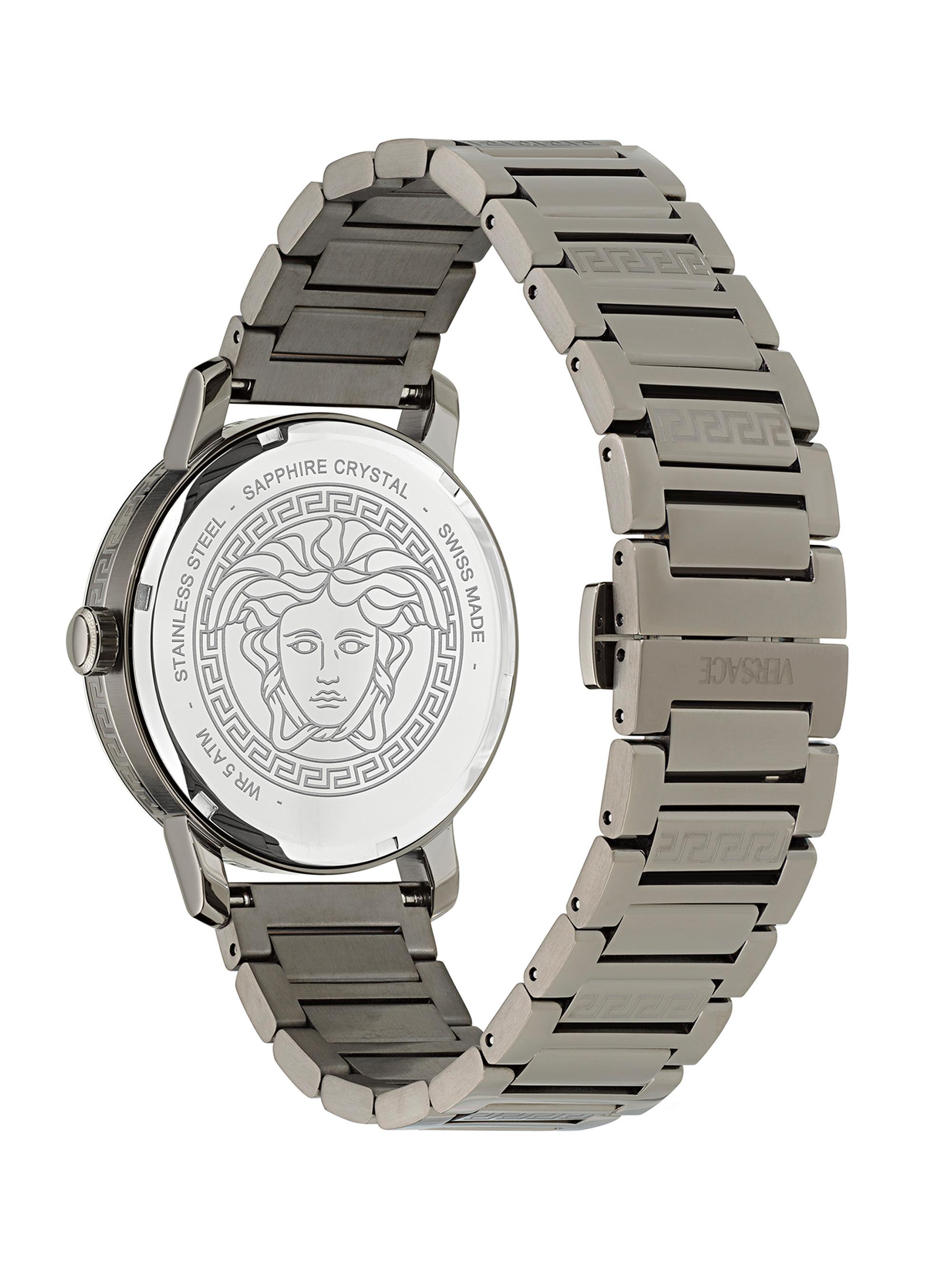Versace Women\'s V-Helix 38mm Violet Leather Band Steel Case Swiss Quartz Versace V-Helix Bracelet Watch | Saks Fifth Avenue main image 4