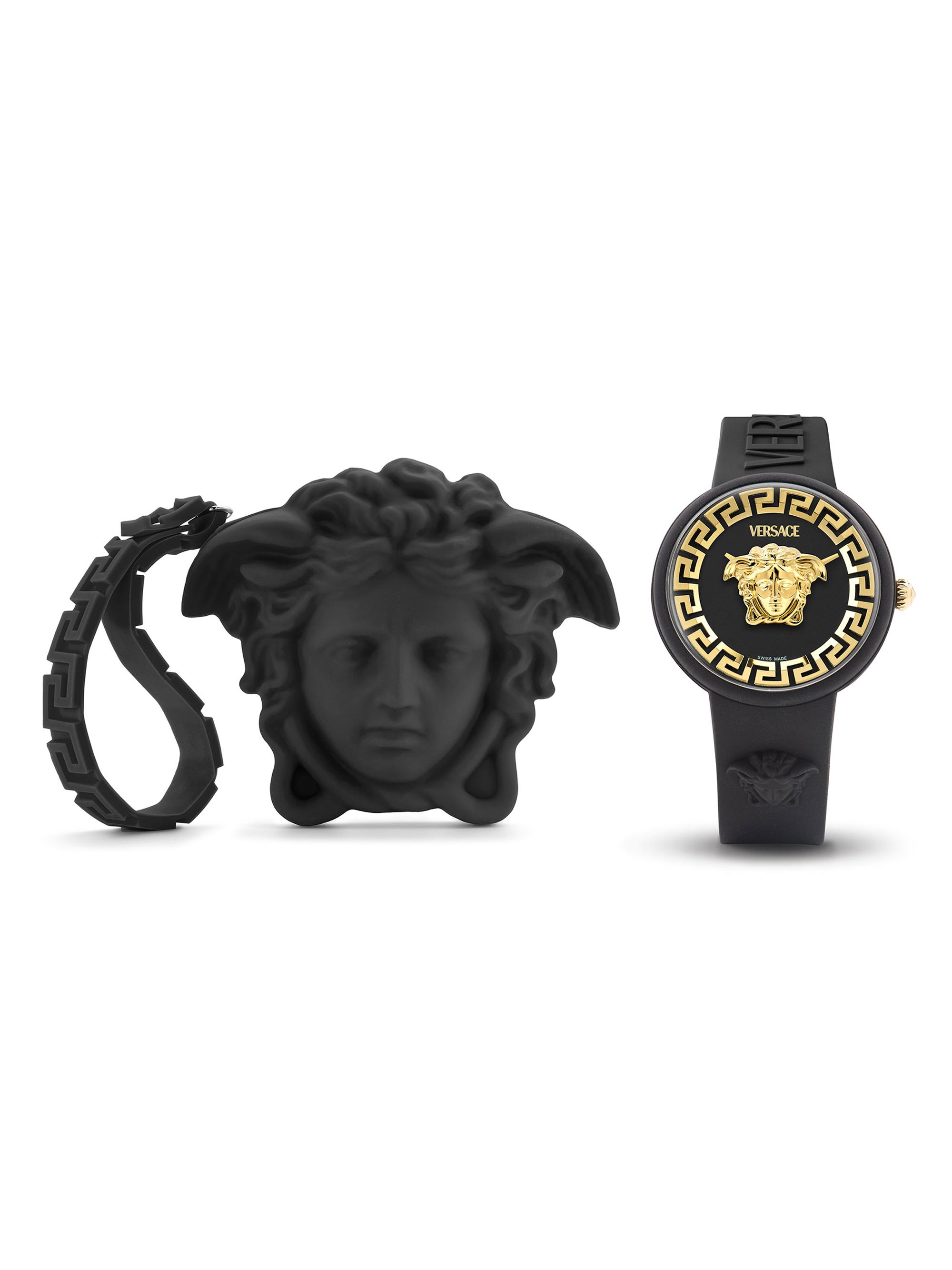 Versace Women's Medusa Pop Silicone Watch - Black