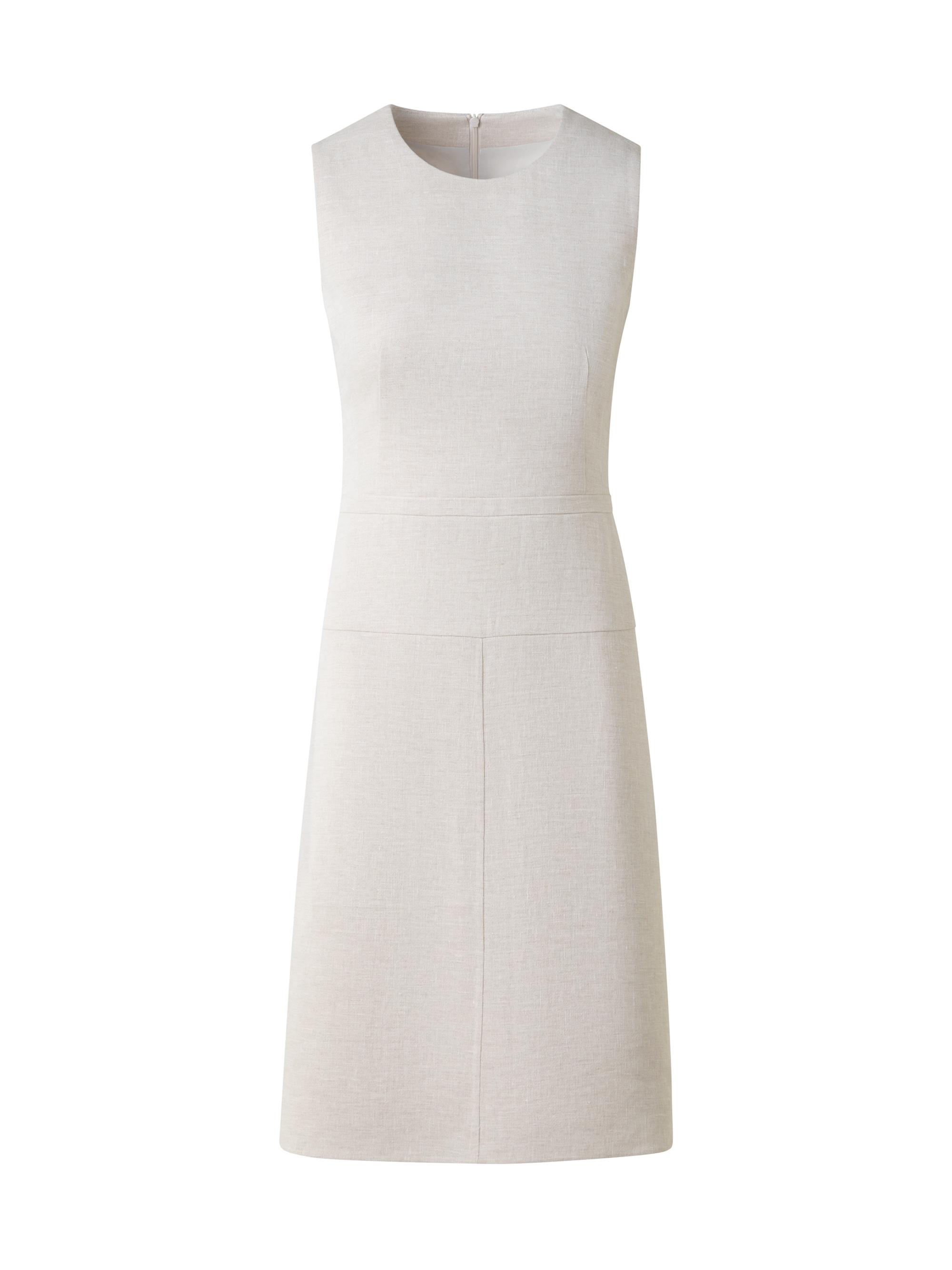Akris Women's Linen-Blend Sleeveless A-Line Midi-Dress - Greige