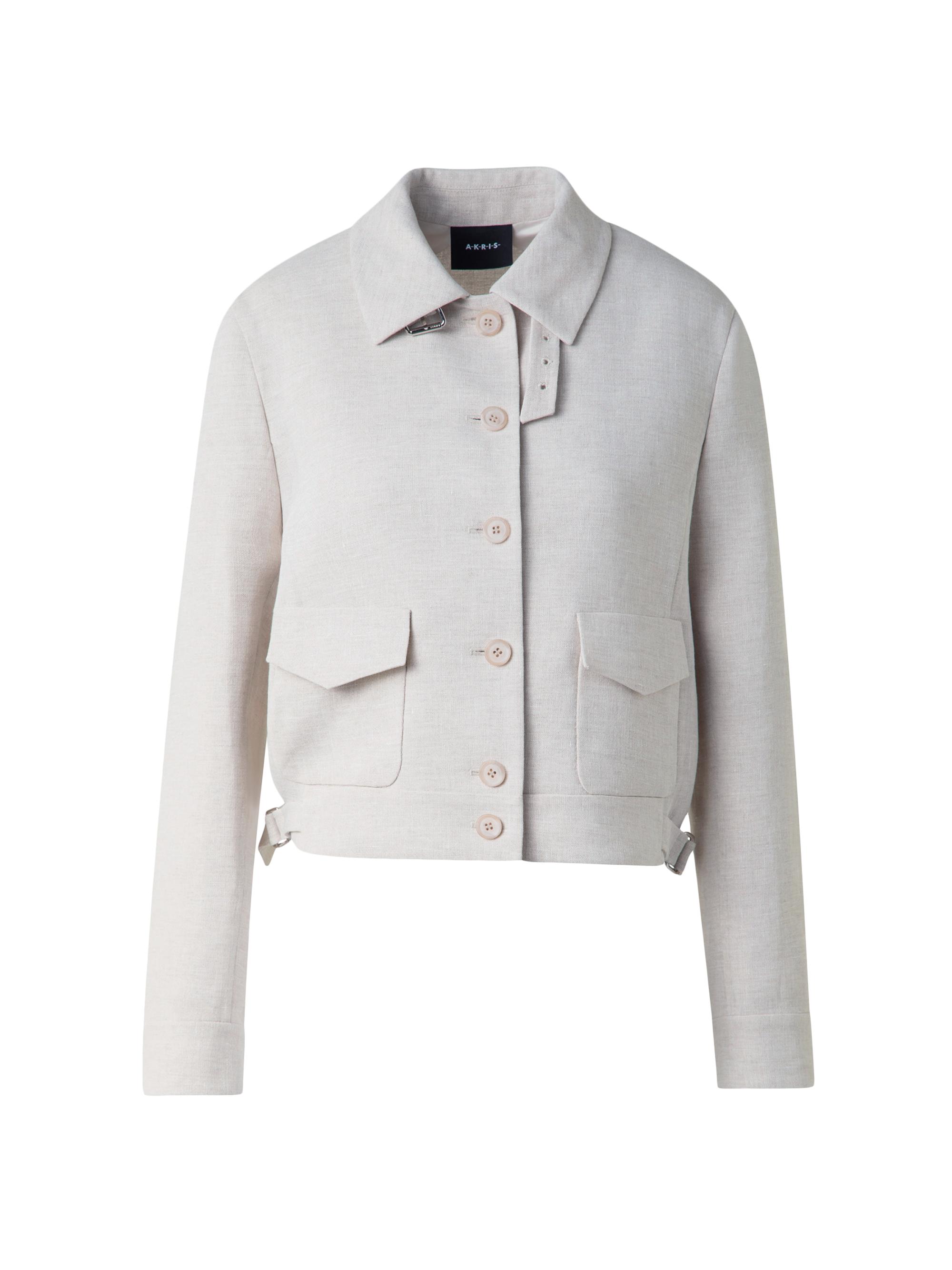 Akris Adriana Virgin-Wool Cropped Button-Down Jacket | Saks Fifth