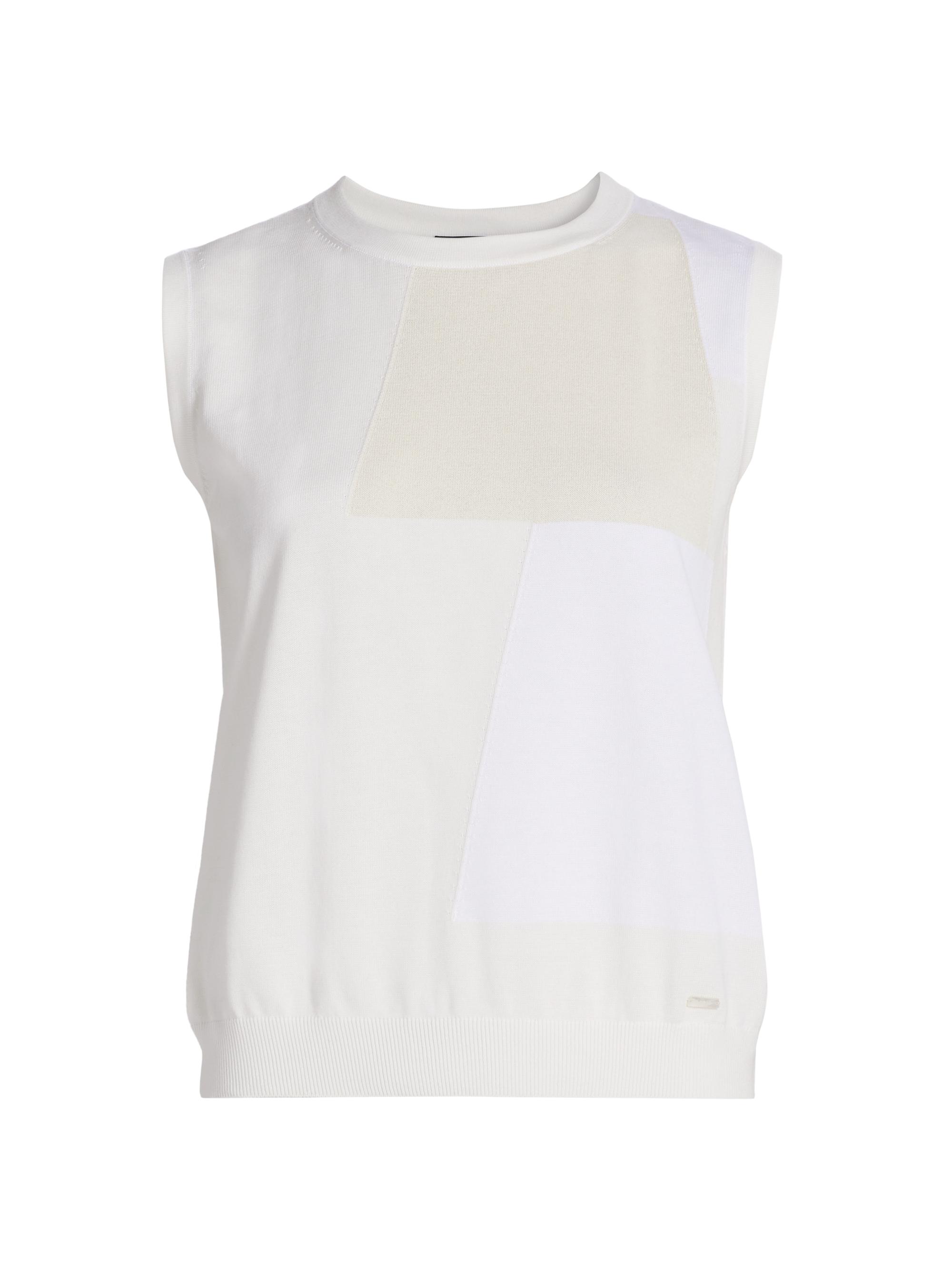 Jacquard Cotton Knit Sleeveless Top
