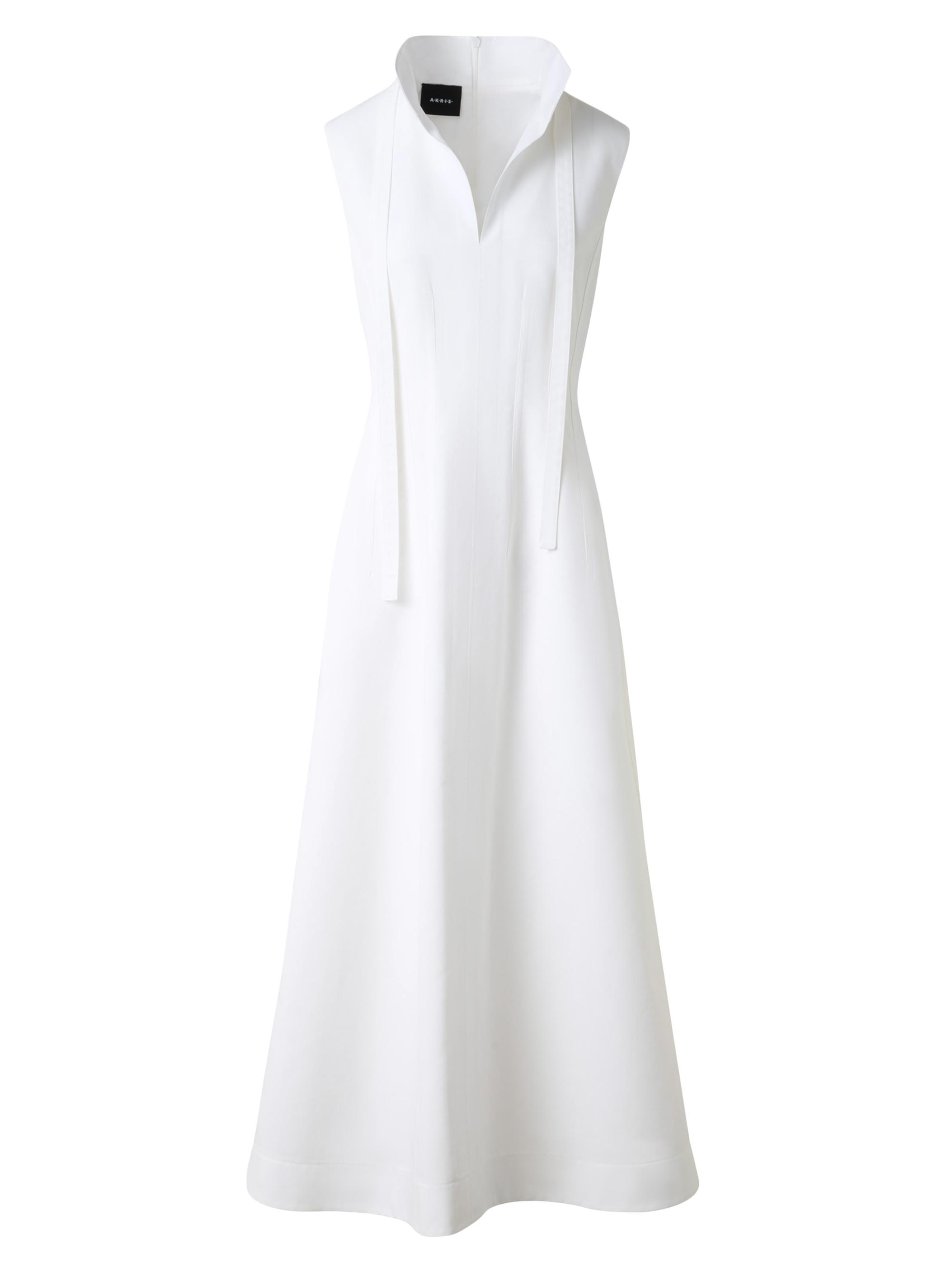 Akris Women's Cotton Sleeveless Flared Midi-Dress - Pure White