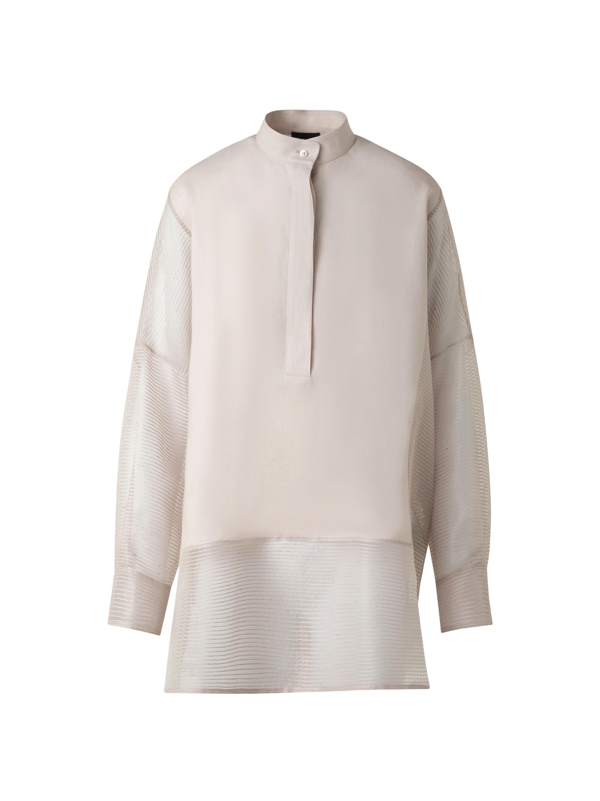 Akris Women's Linen Organza Blouse - Greige