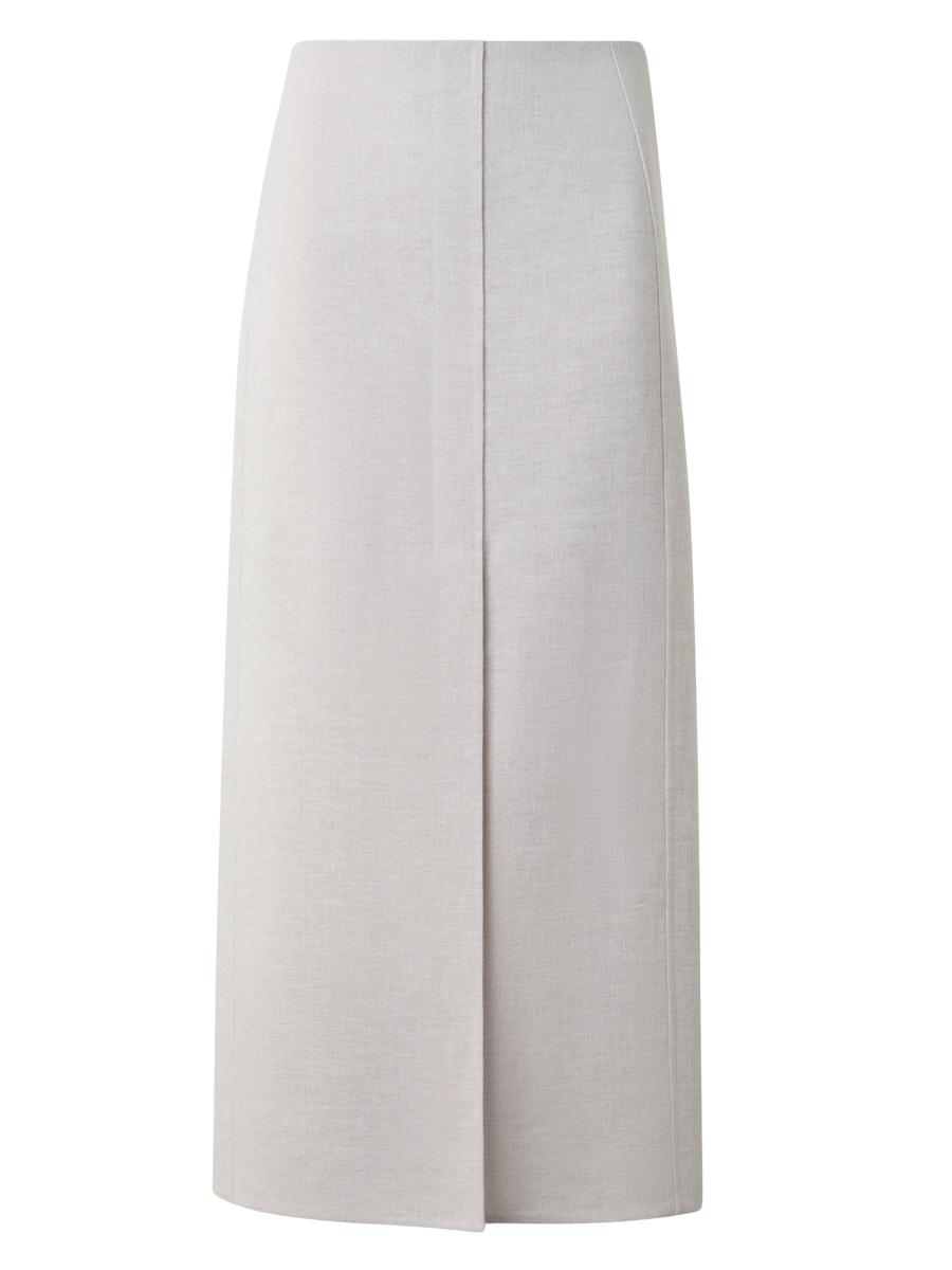 Akris Women's Linen Pencil Midi-skirt In Gray