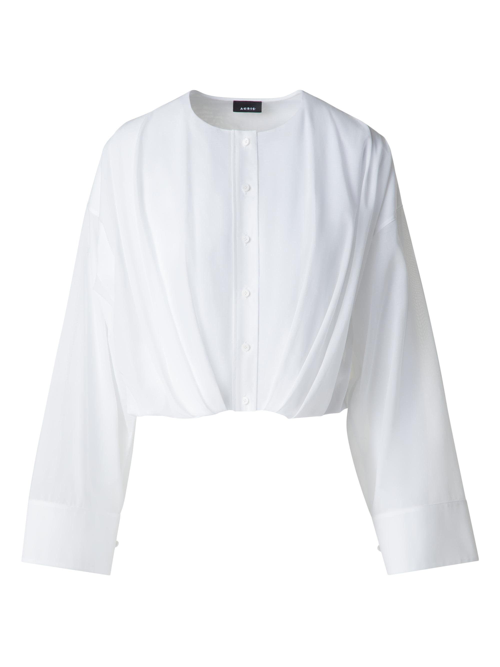 Akris Women's Cotton Voile Crop Blouse - Pure White