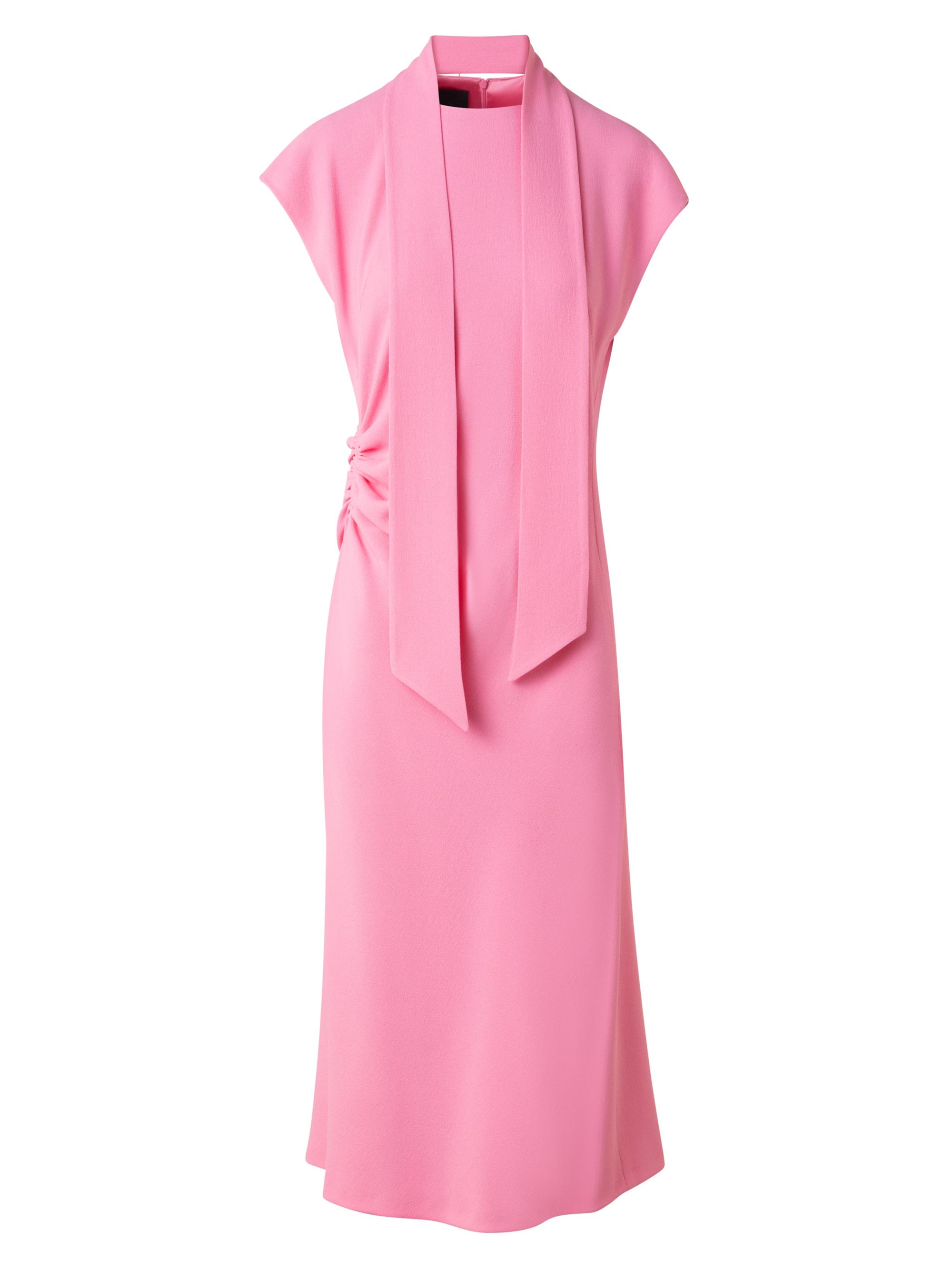 Akris Women's Crepe Ruched Waist Midi-Dress - Pink