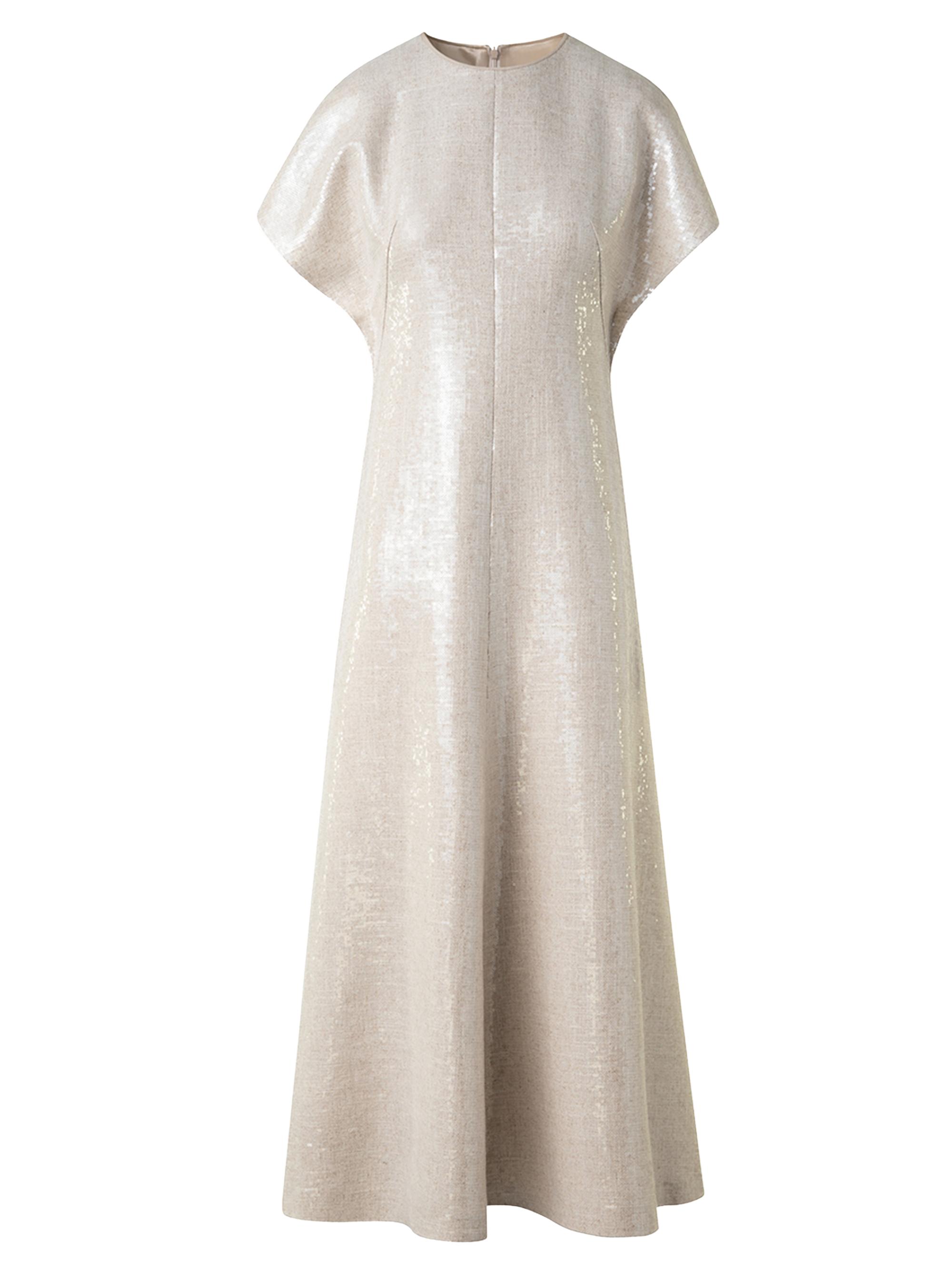 Akris Women's Metallic A-Line Midi-Dress - Greige