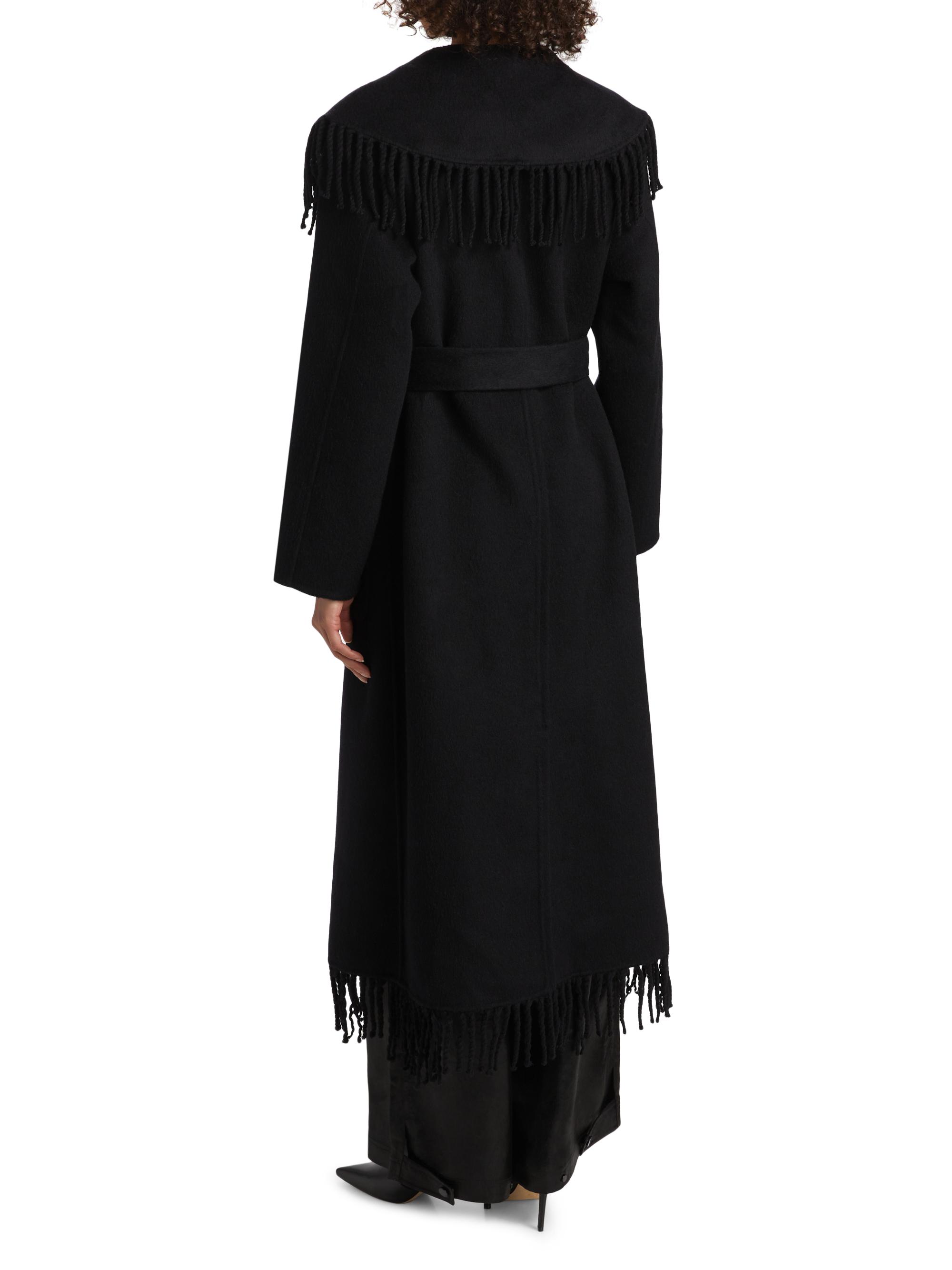 SIMKHAI Carrie Fringed Wool-Blend Coat | Saks Fifth Avenue