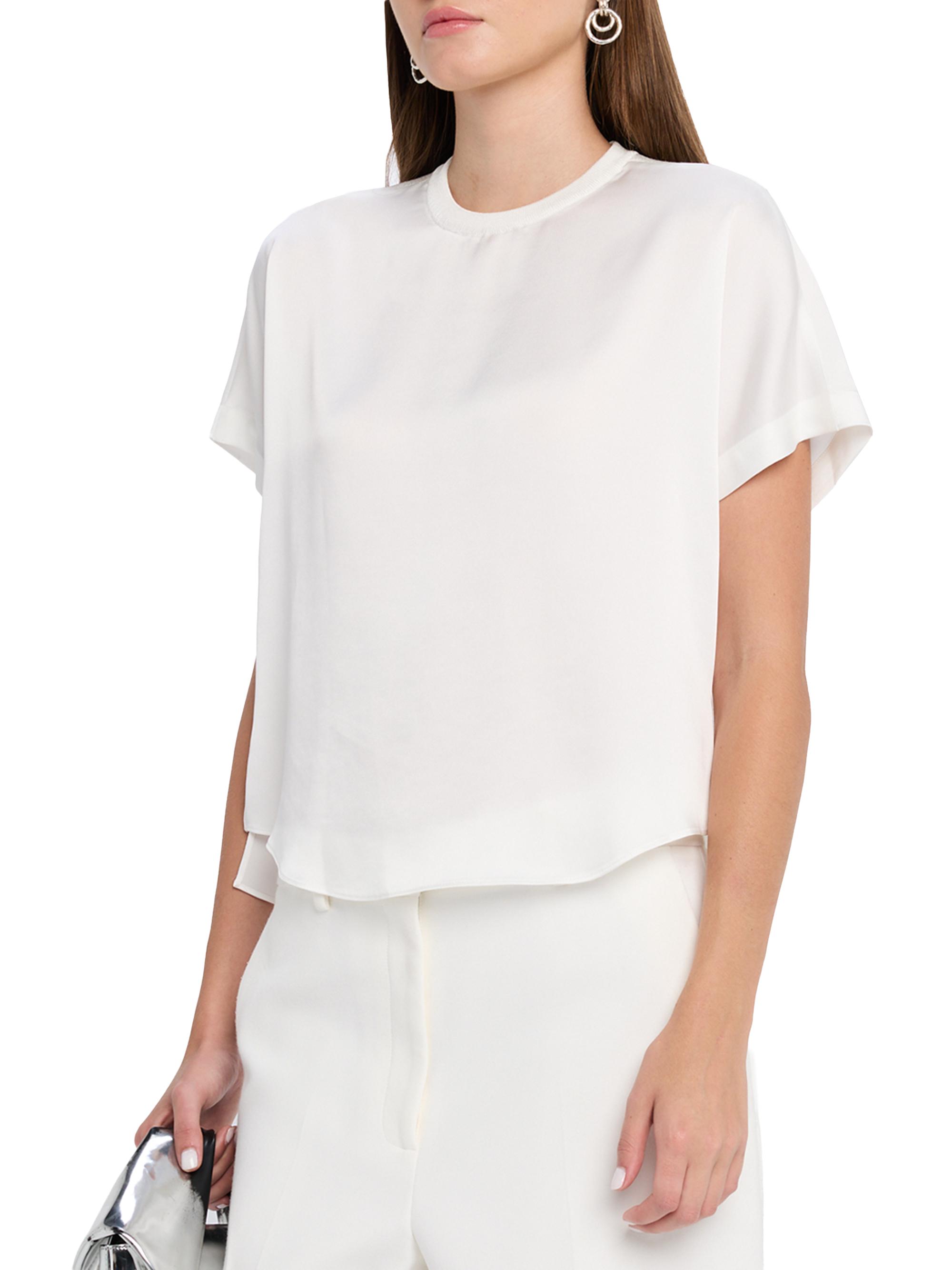SIMKHAI Women's Addy Knit-Back T-Shirt - White | Thumbnail 3