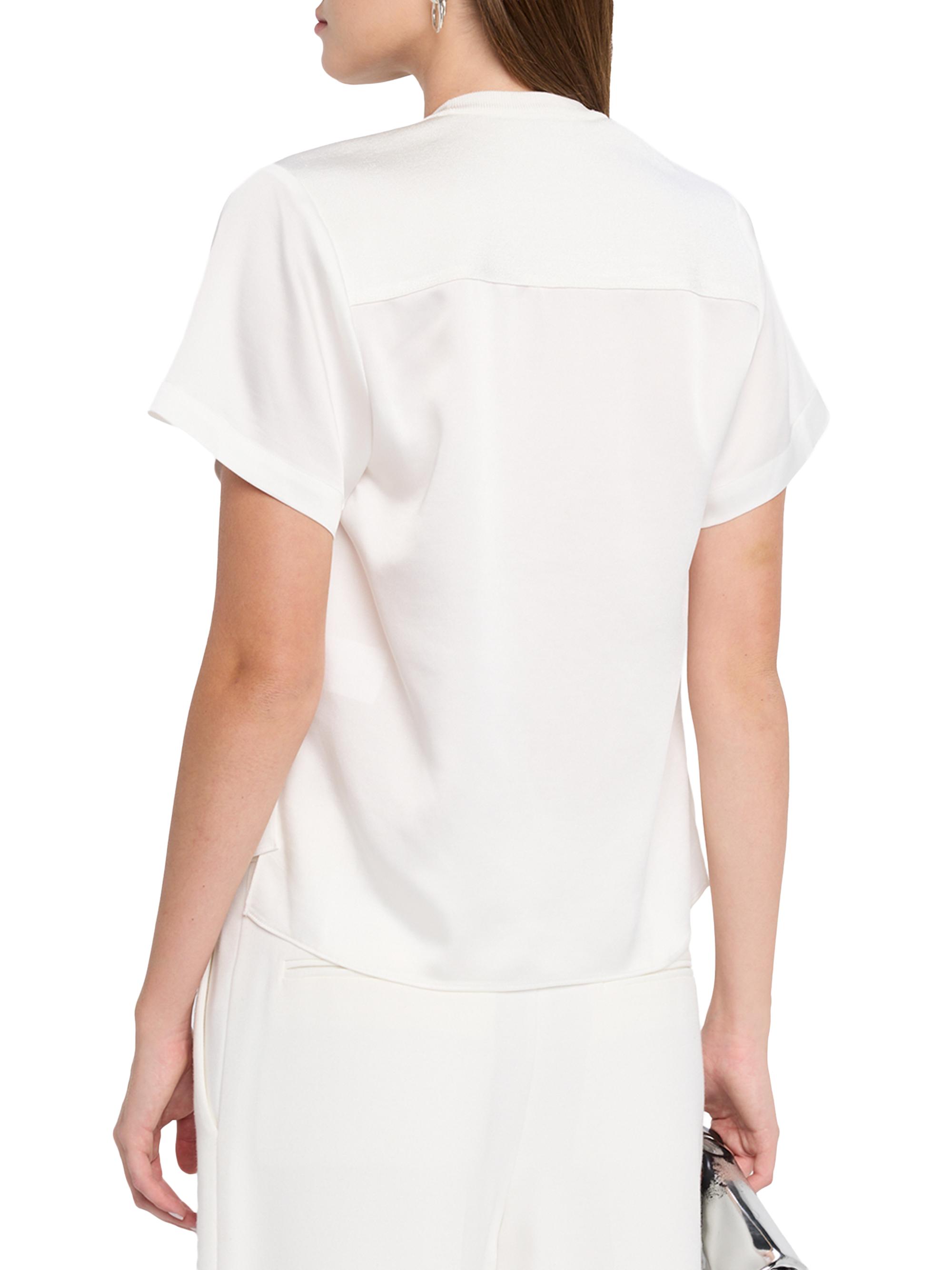 SIMKHAI Women's Addy Knit-Back T-Shirt - White | Thumbnail 4