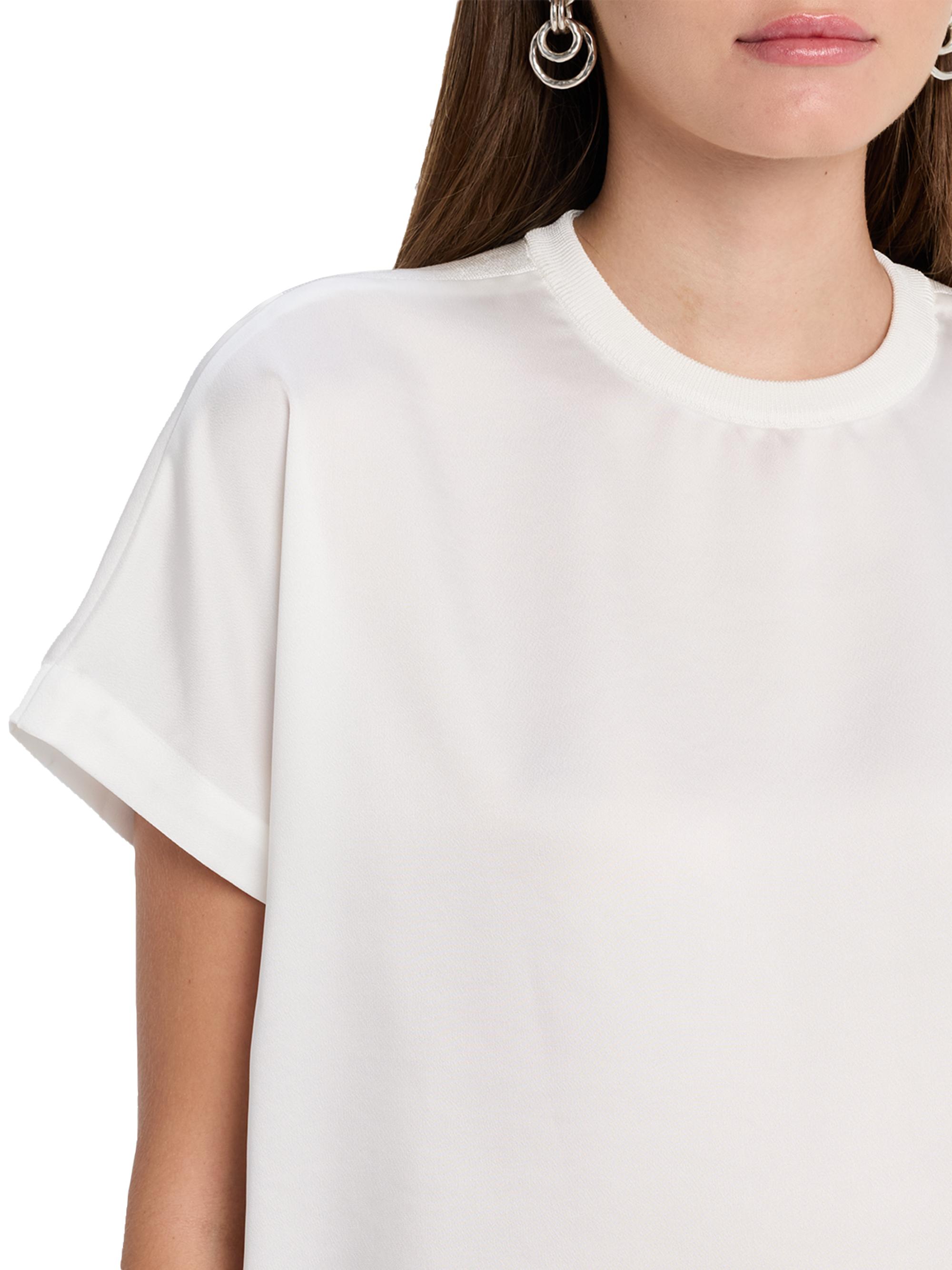 SIMKHAI Women's Addy Knit-Back T-Shirt - White | Thumbnail 5