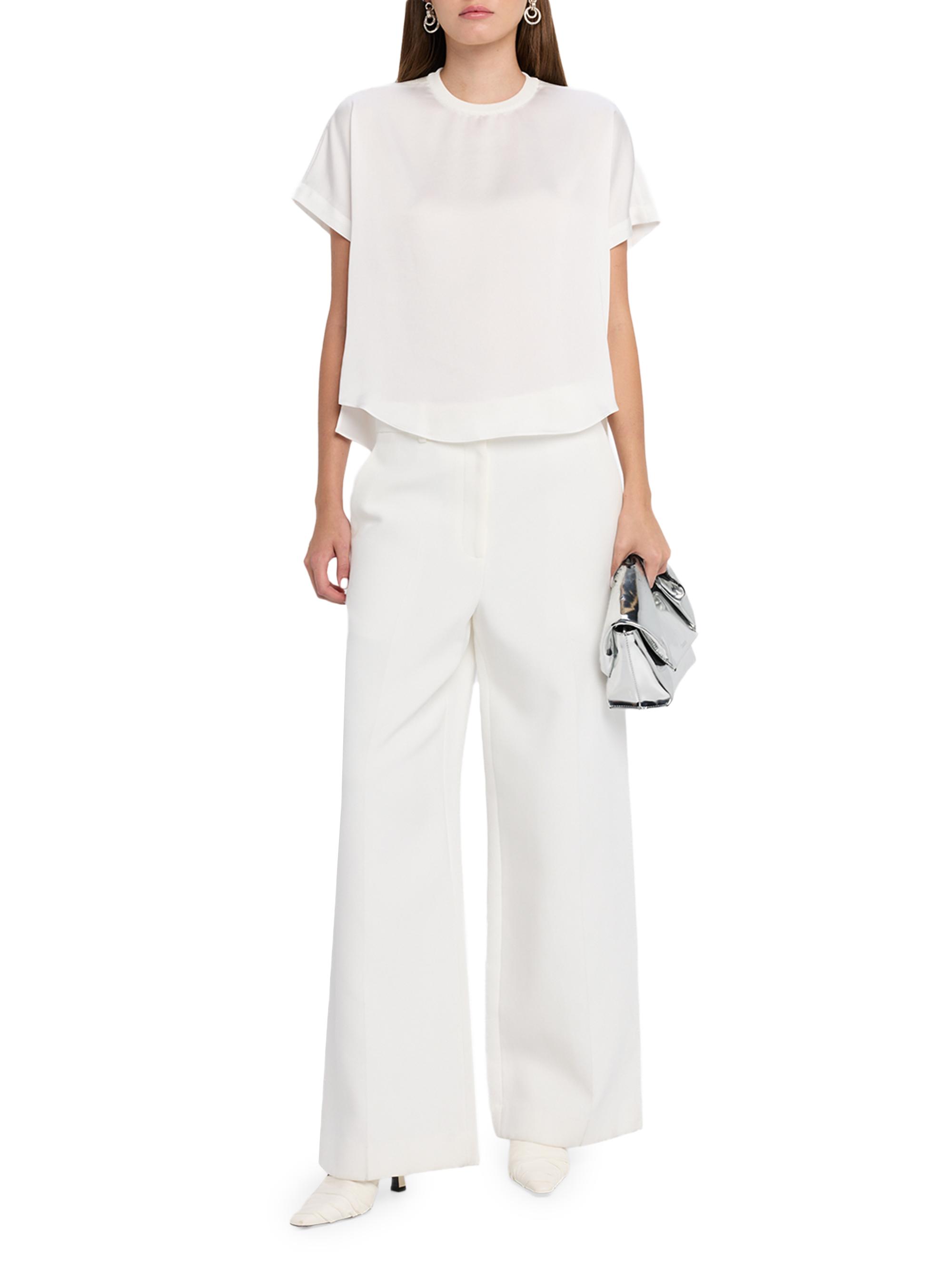 SIMKHAI Women's Addy Knit-Back T-Shirt - White | Thumbnail 2