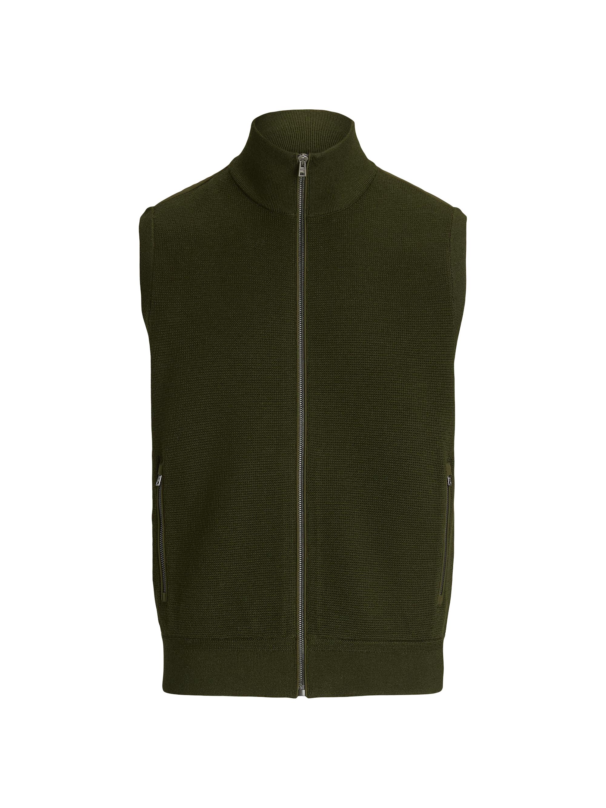 Polo Ralph Lauren Men's Merino Wool Full-Zip Vest - Olive