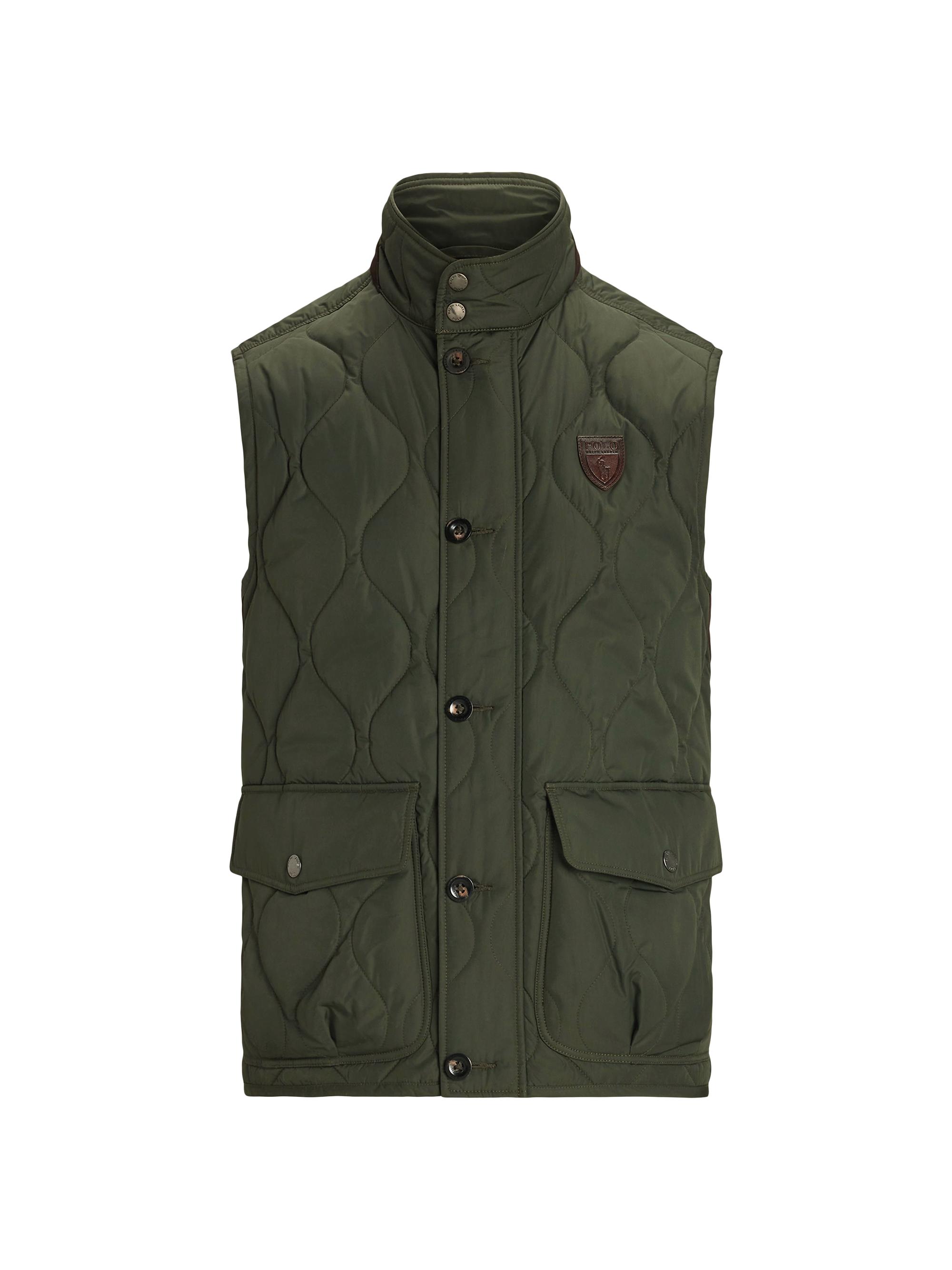 Polo Ralph Lauren Men's Suede-Trim Quilted Vest - Collection Navy