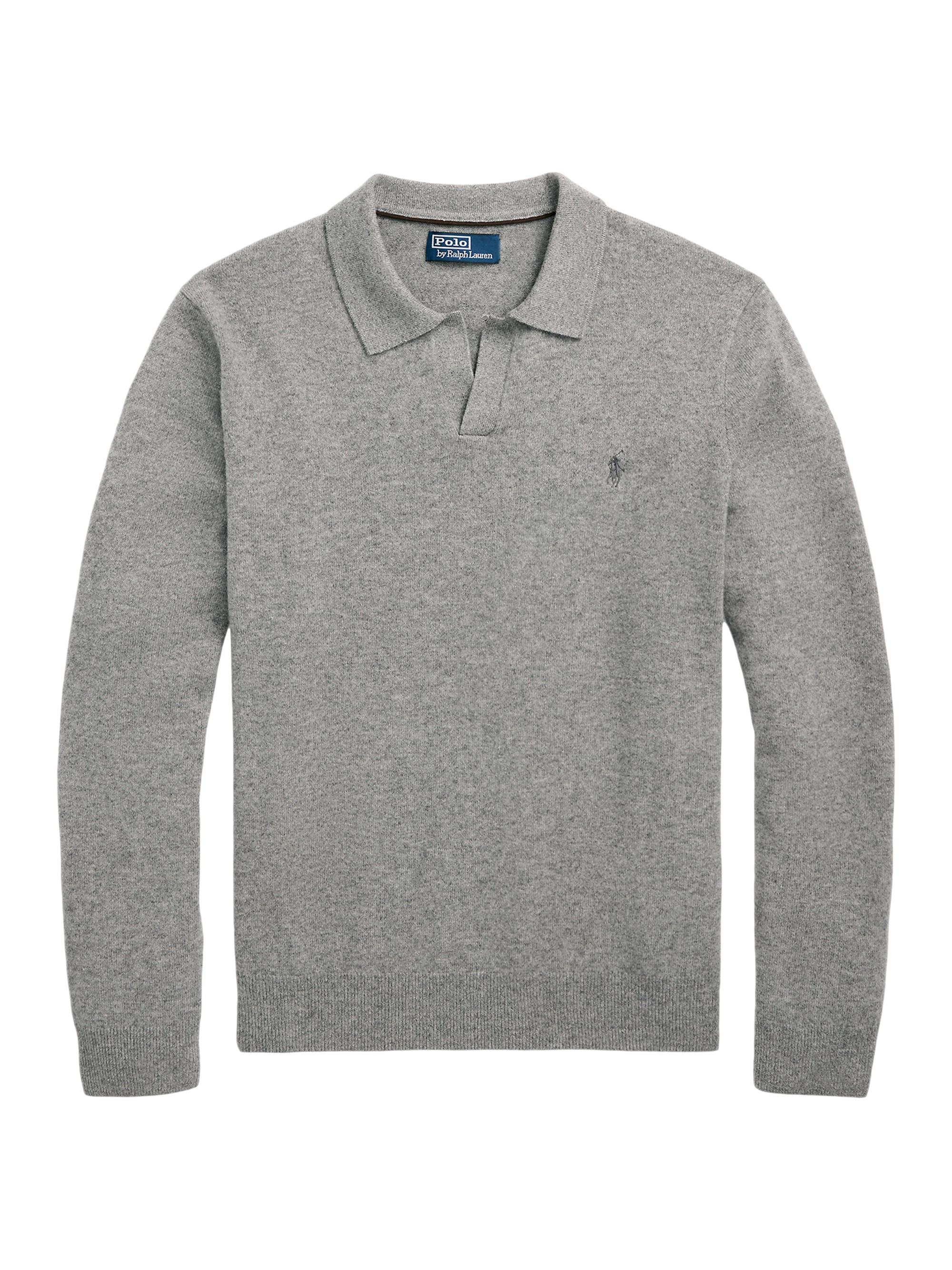 Polo Ralph Lauren Men's Wool Johnny Collar Sweater - Fawn Grey Heather