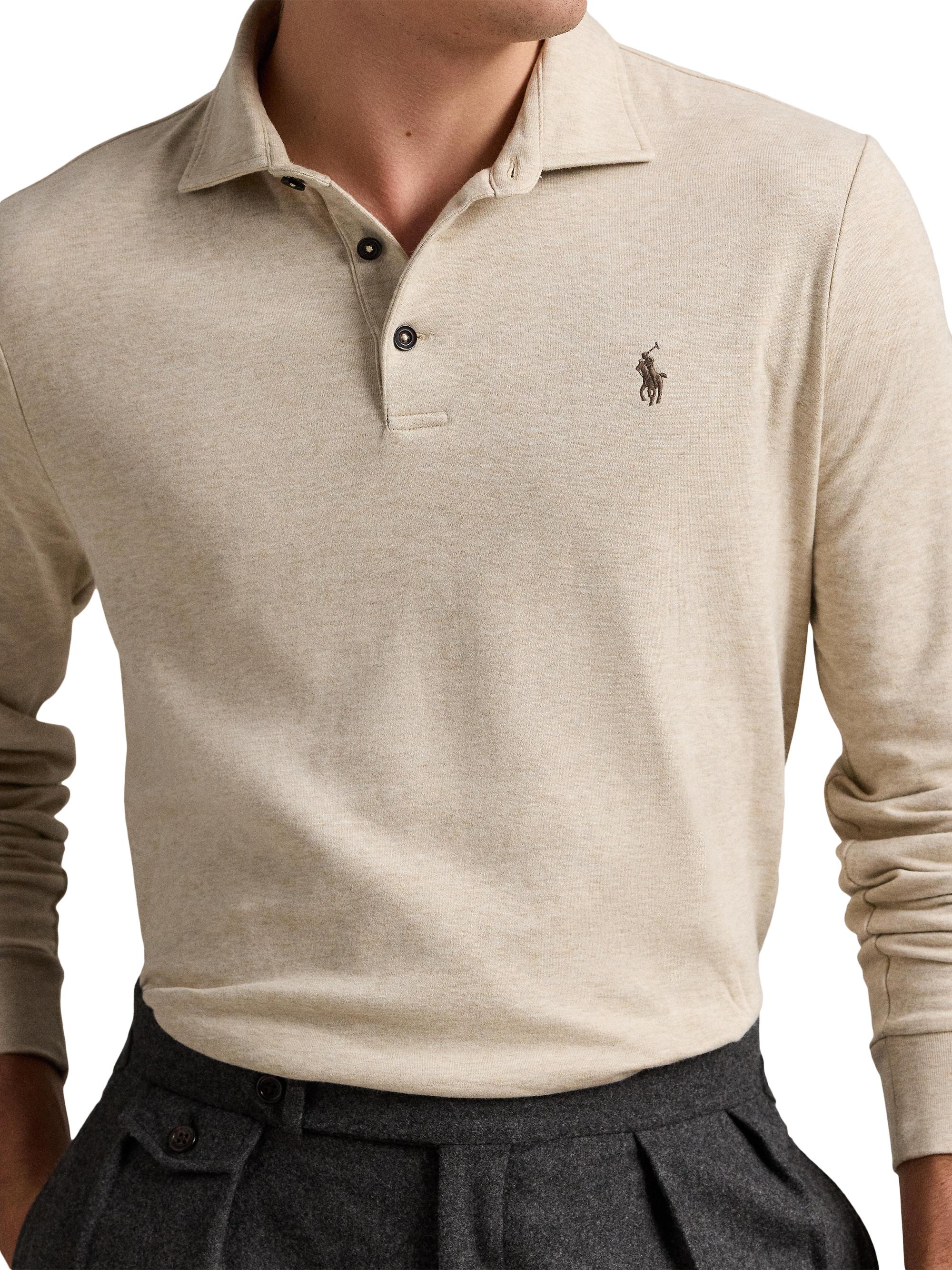 Polo Ralph Lauren Double-Knit Jersey Long-Sleeve Polo Shirt | Saks