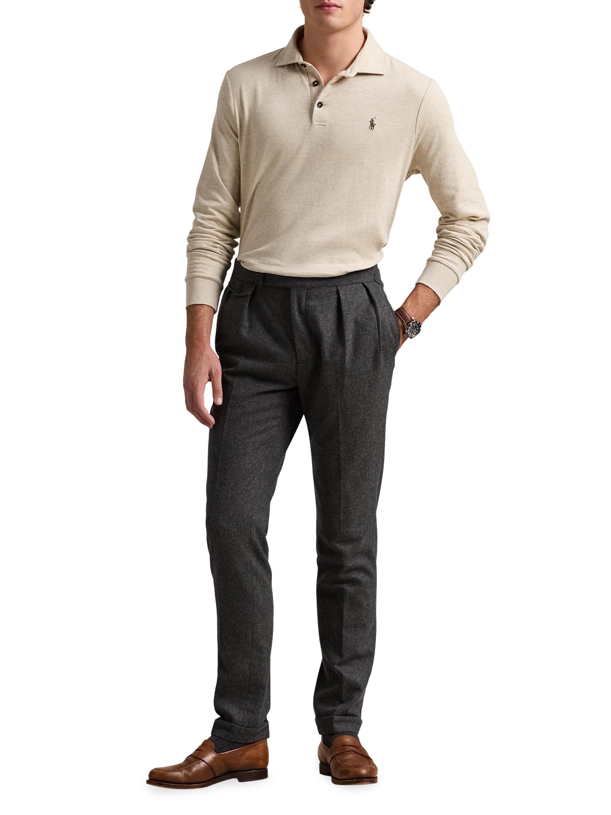 Polo Ralph Lauren Double-Knit Jersey Long-Sleeve Polo Shirt | Saks