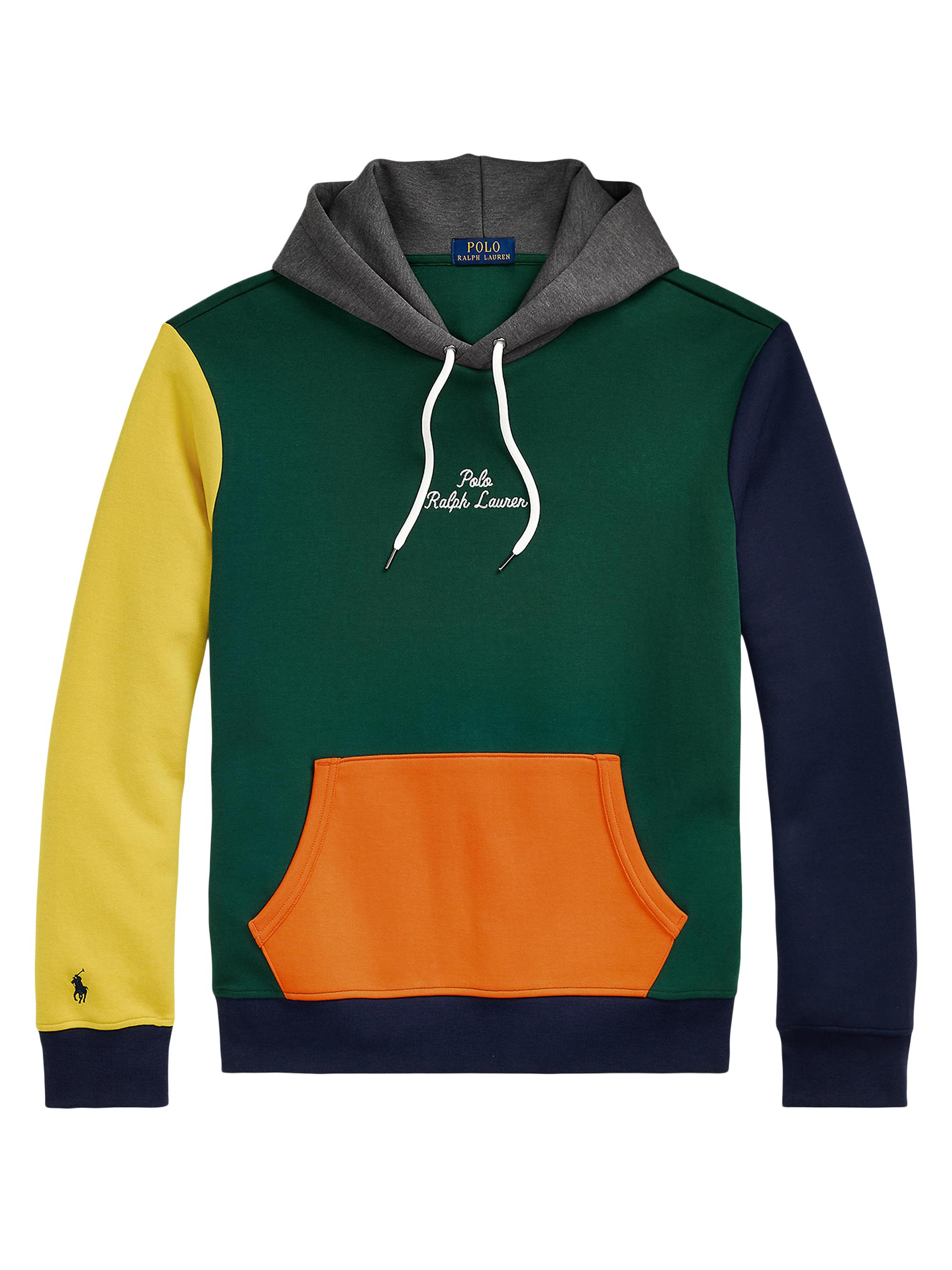 Polo Ralph Lauren Men's Double-Knit Tech Vintage Colorblocked Logo Hoodie - Vintage Pine Multi