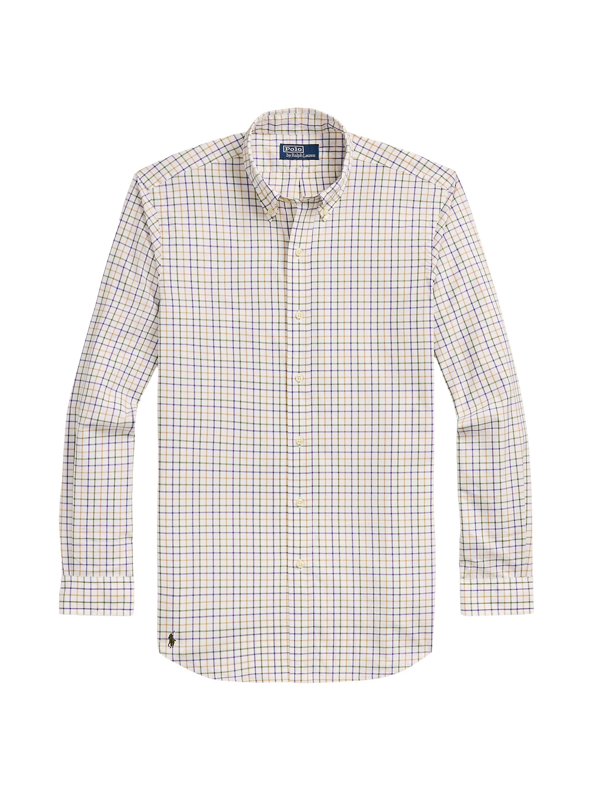 Polo Ralph Lauren Men's Tattersall Poplin Button-Down Shirt - Cream Olive Multi