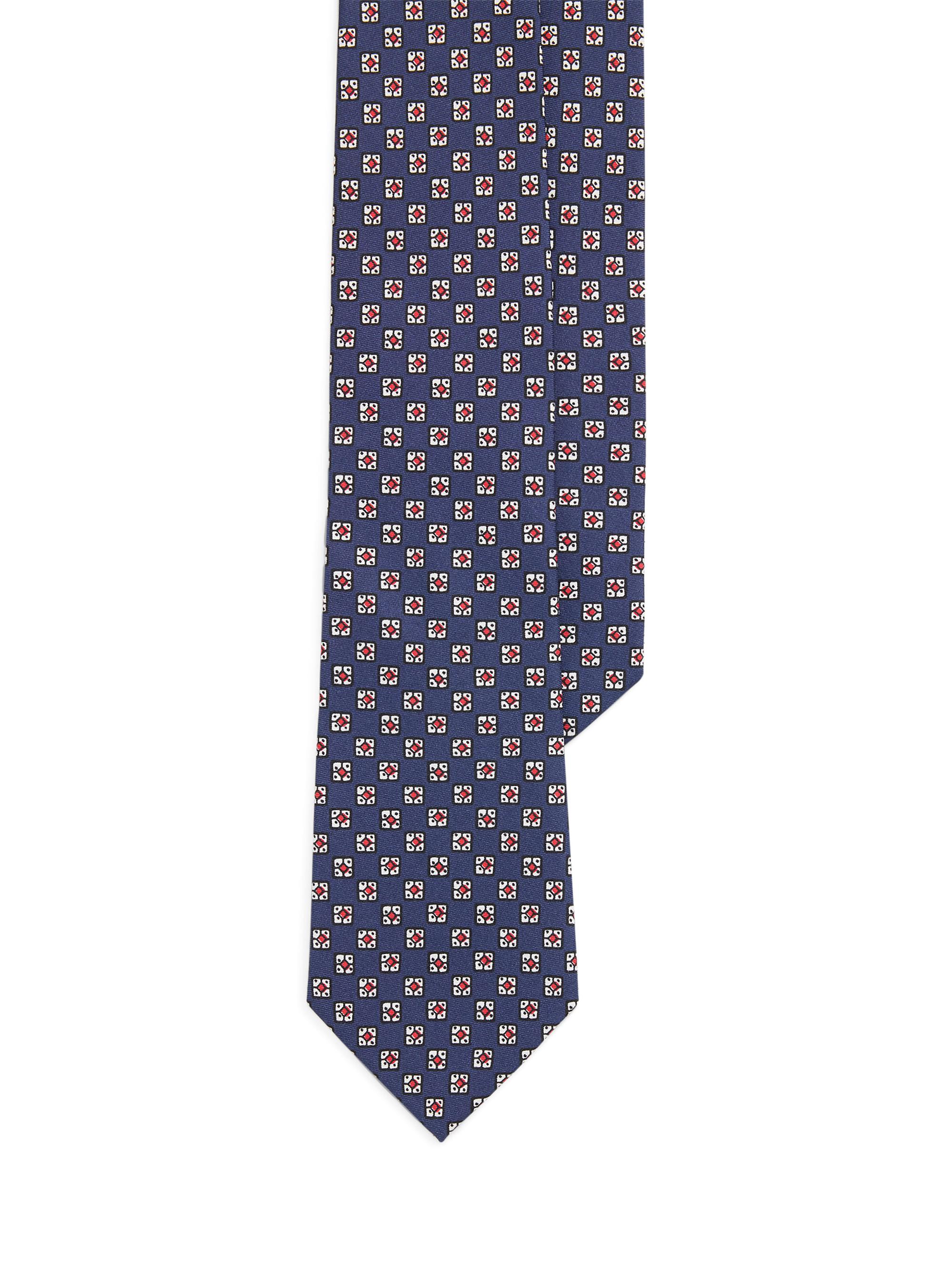 Polo Ralph Lauren Men's Hand-Block Printed Silk Tie - Navy