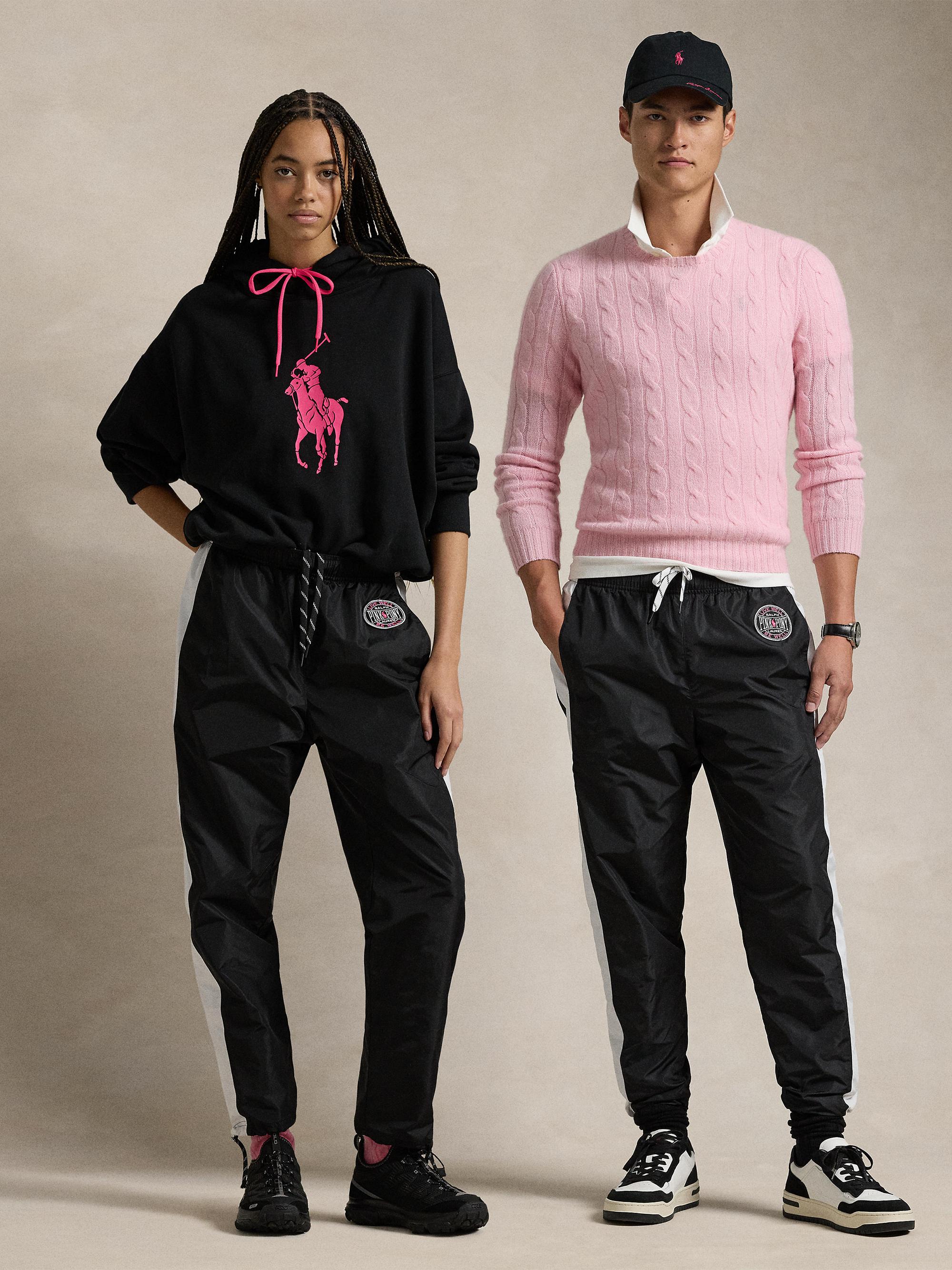 Polo Ralph Lauren Unisex Pink Pony Nylon Athletic Warm-Up Pants