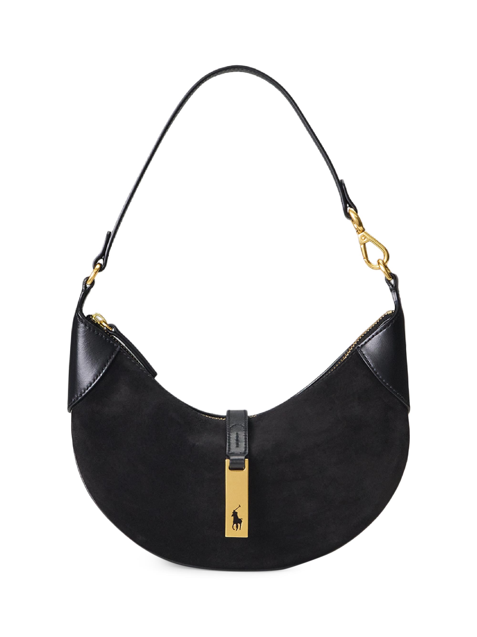 Polo Ralph Lauren Women's Mini ID Suede & Leather Shoulder Bag - Black
