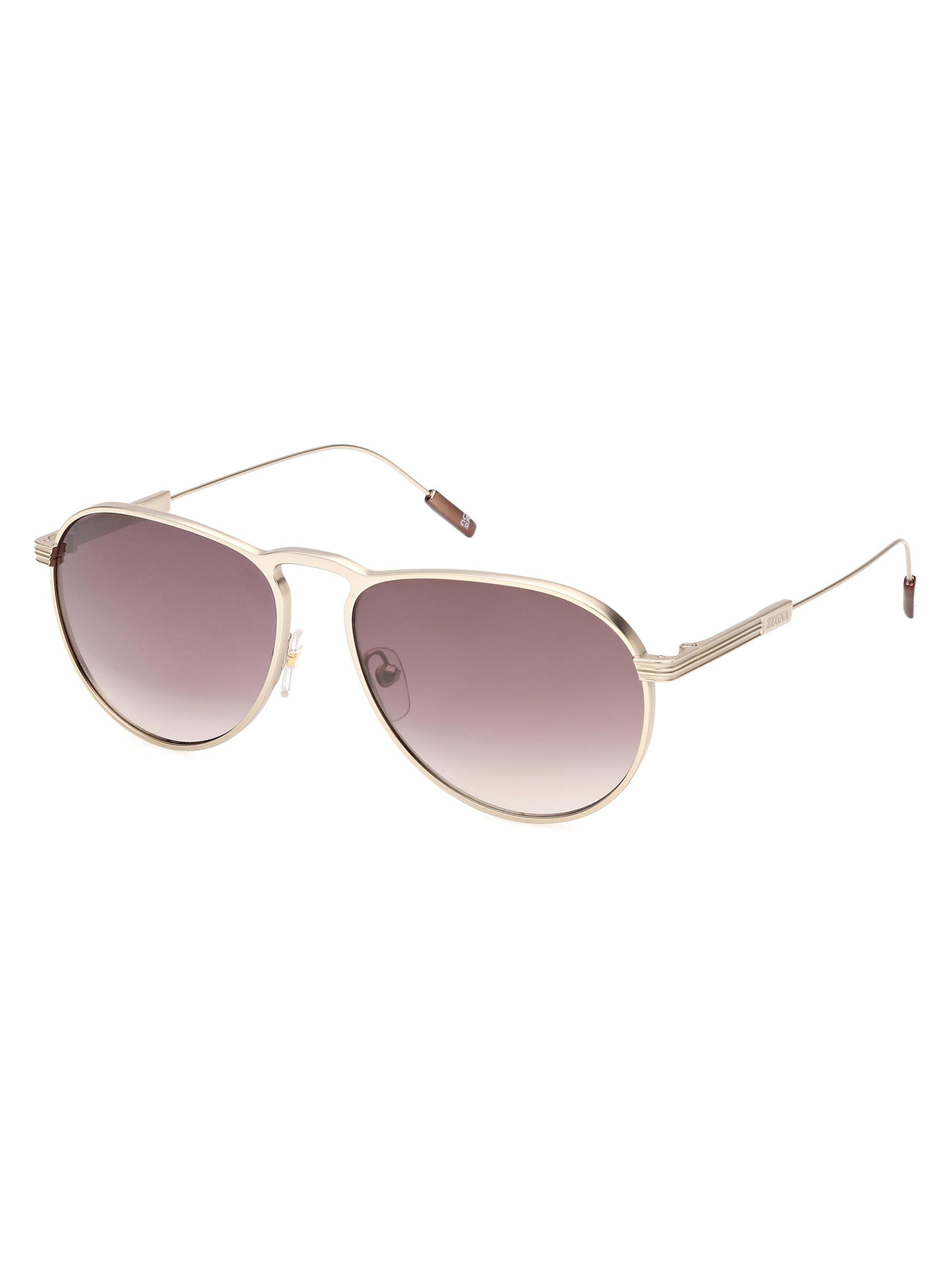 ZEGNA Men's Metal Pilot Sunglasses - Gradient Mauve Gold