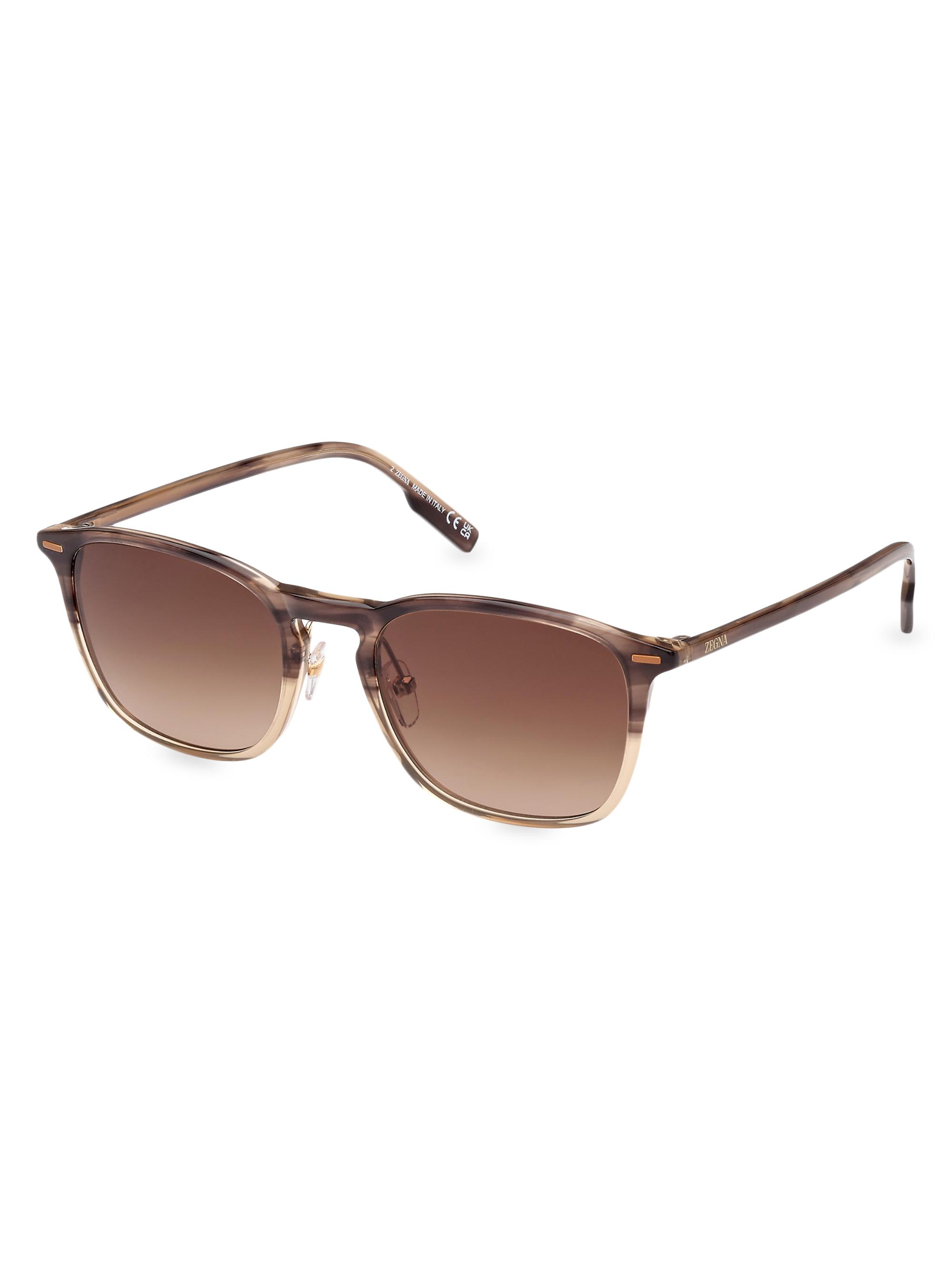 ZEGNA Men's Acetate Round Sunglasses - Gradient Brown Havana